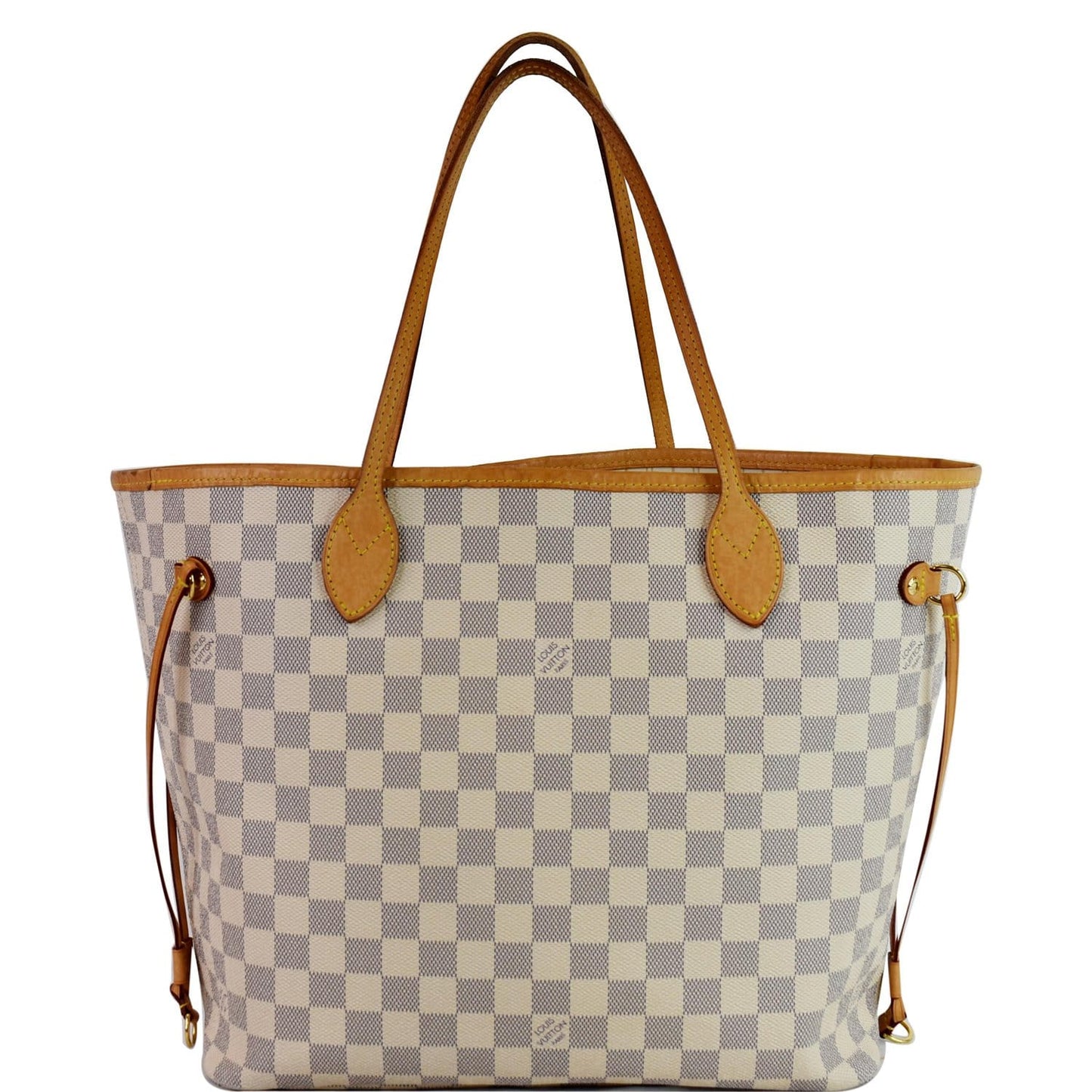 Louis Neverfull Mm Damier Azur Tote Shoulder White Shoulder Bag