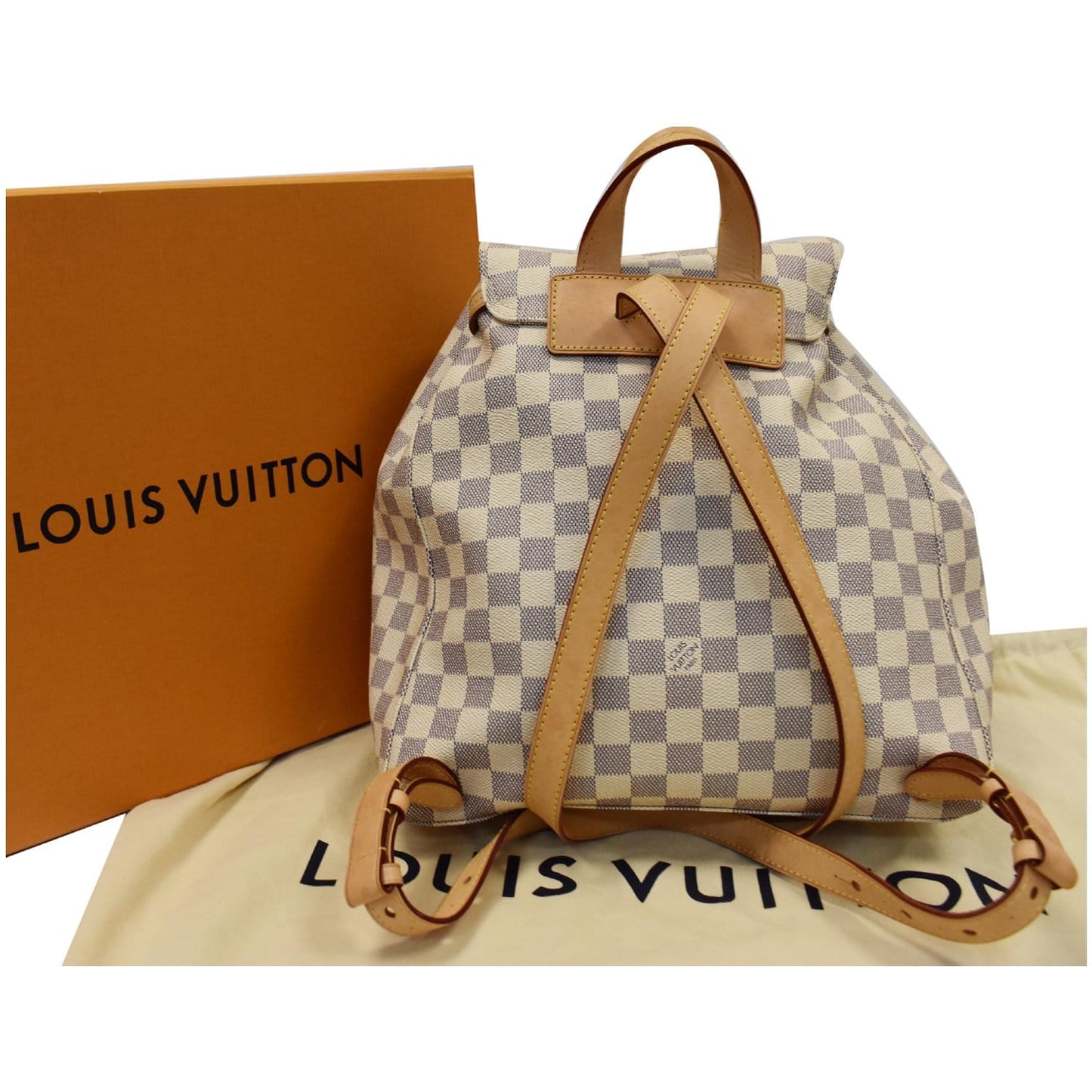 Louis Sperone Damier Azur Backpack Bag White