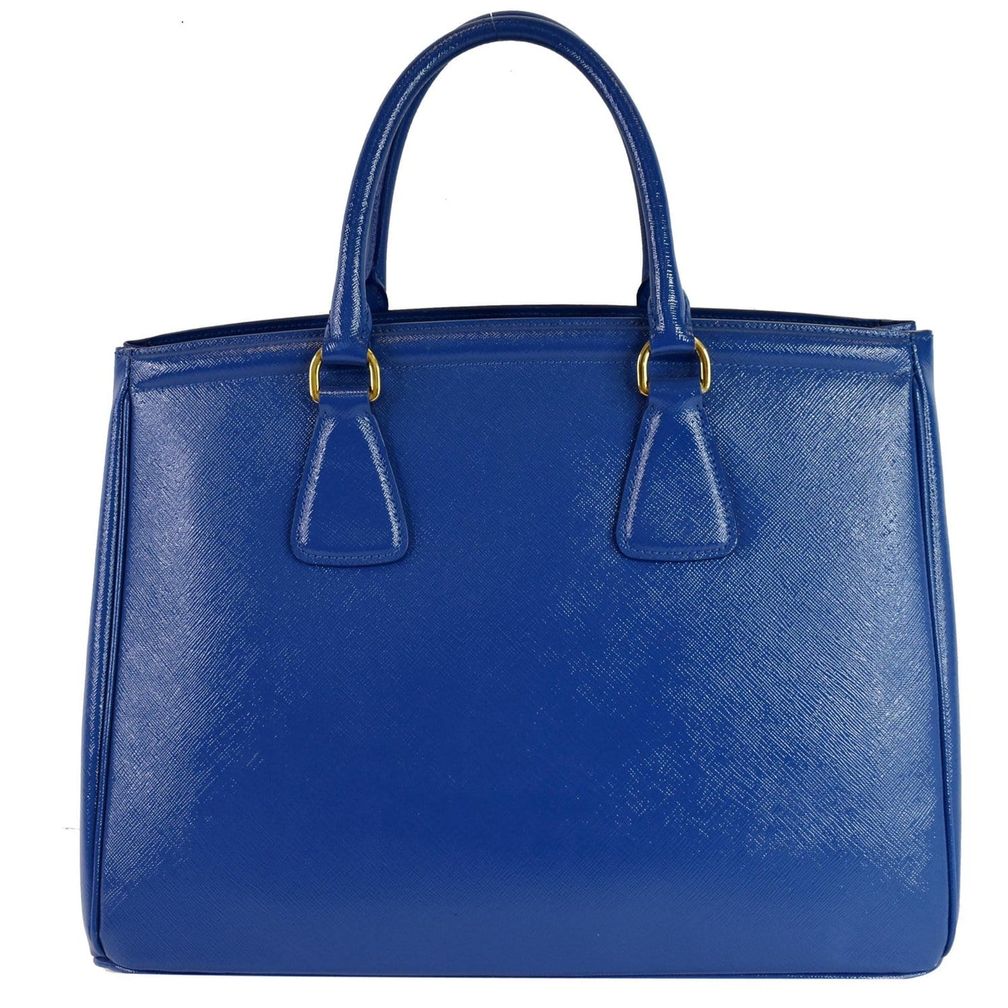 Prada Parabole Saffiano Lux Shopping Tote Leather Blue Tote Bag