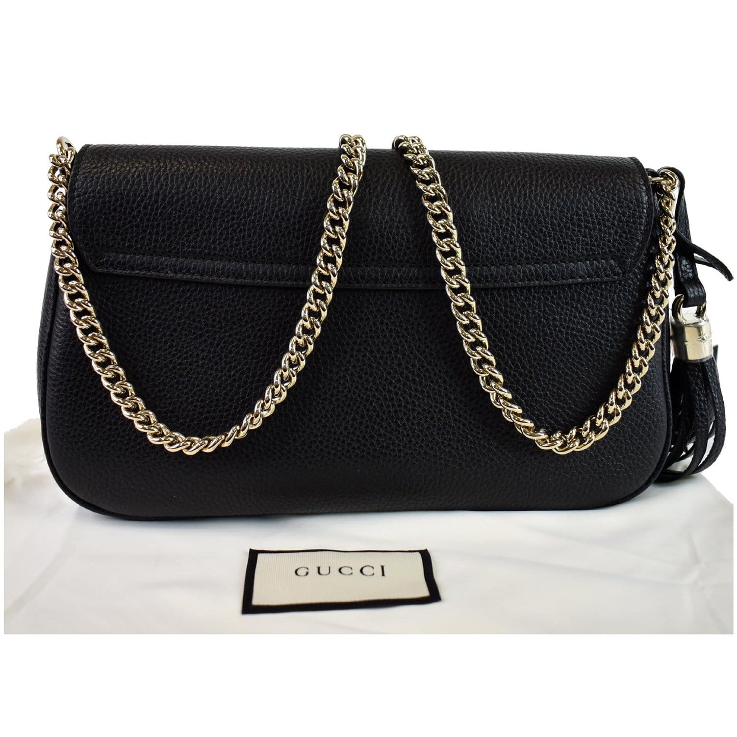 Gucci Soho Flap Shoulder Bag Leather Black