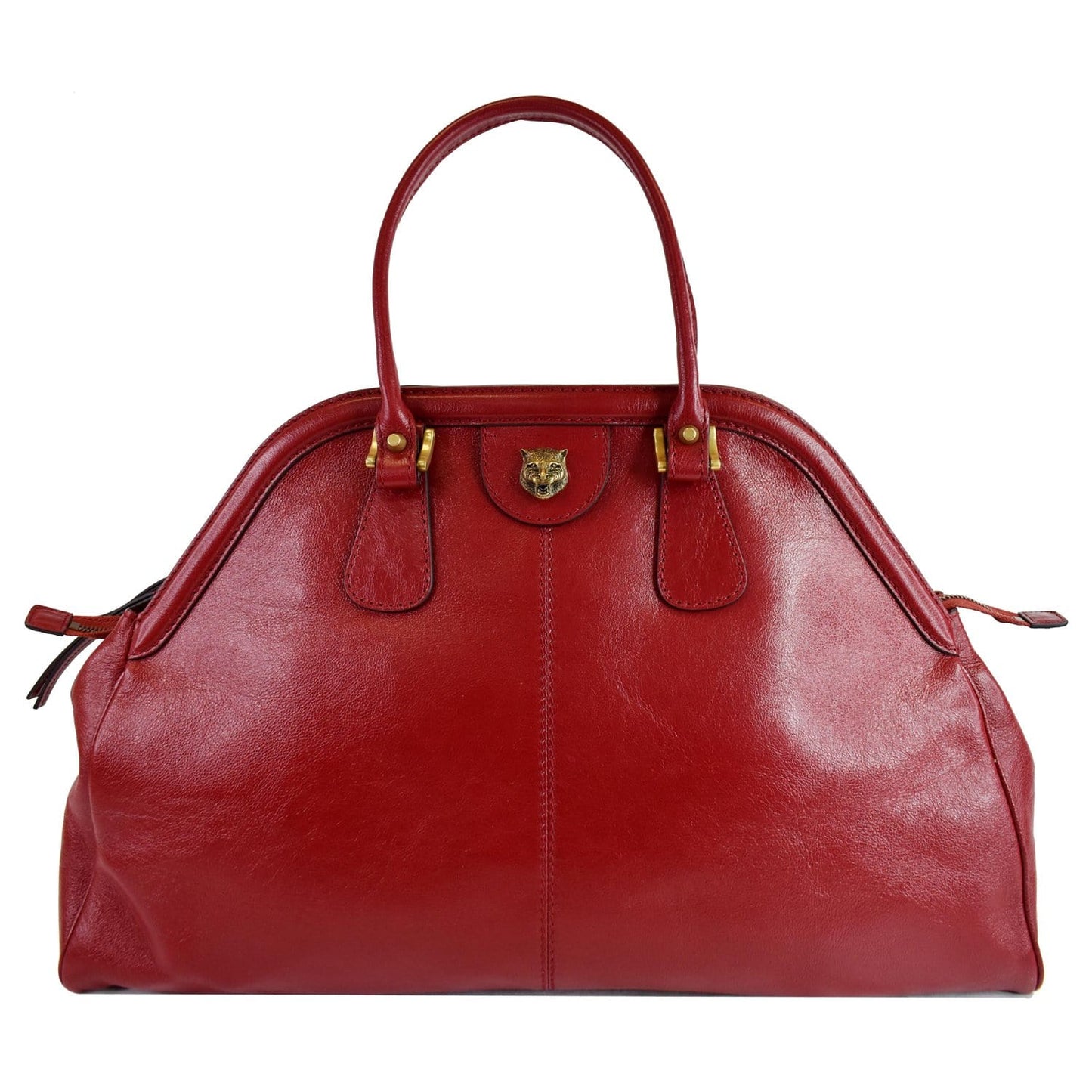 Gucci Re Belle Calfskin Top Handle Bag Red Large Tote Bag