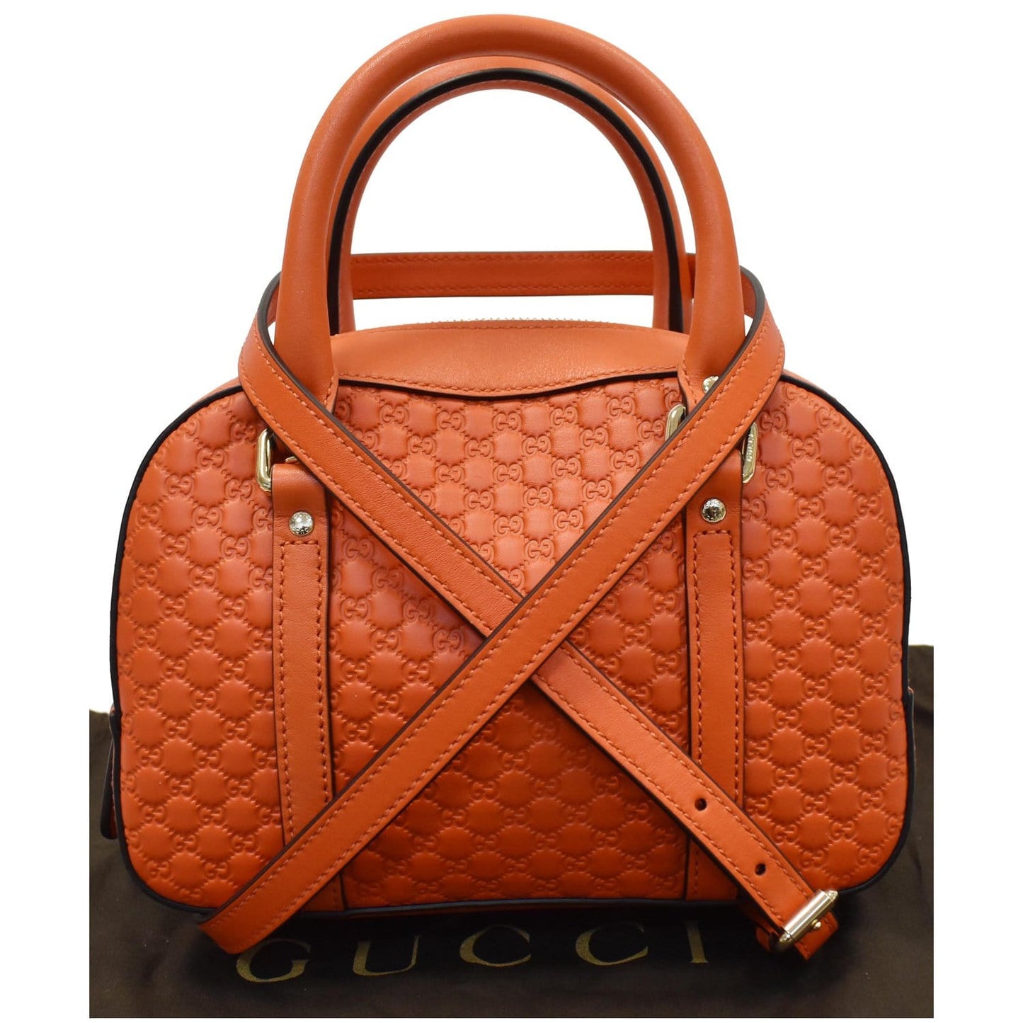 Gucci Microssima Crossbody Bag Orange Leather Small
