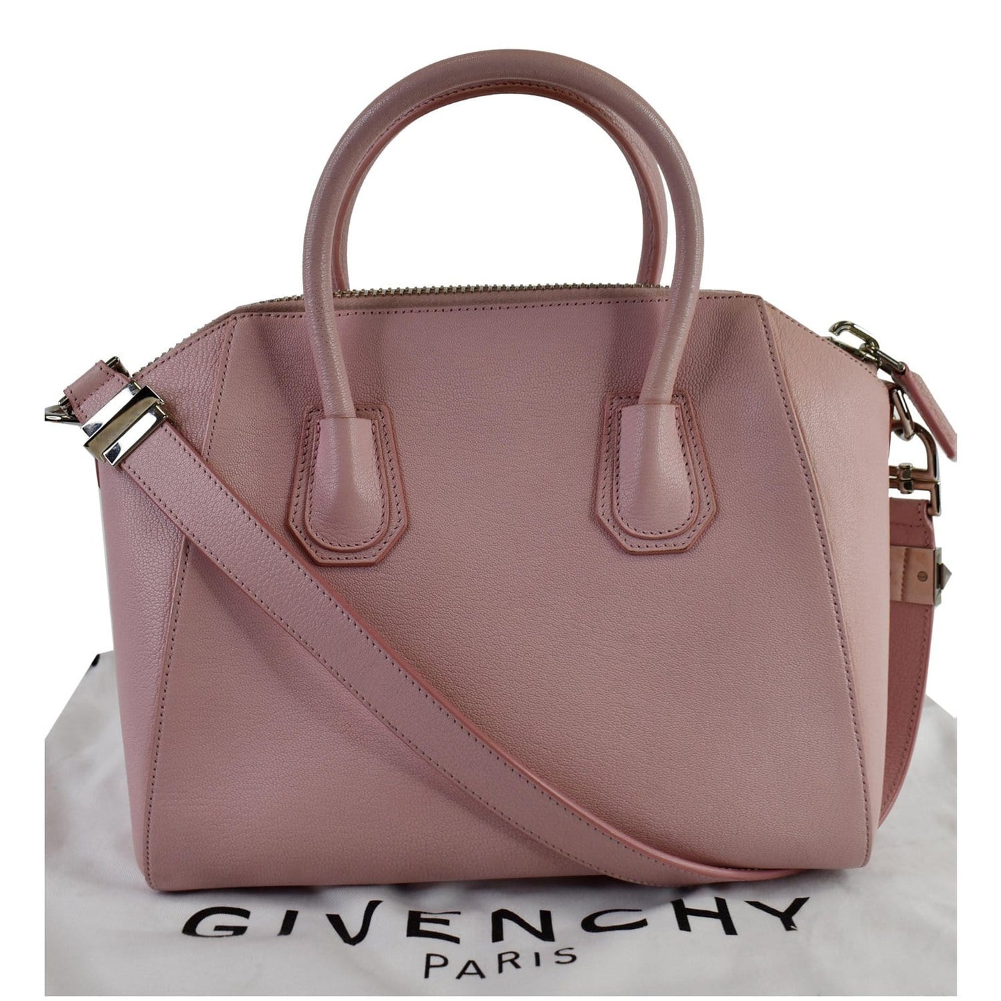 Givenchy Antigona Goatskin Shoulder Bag Rose Leather Pink
