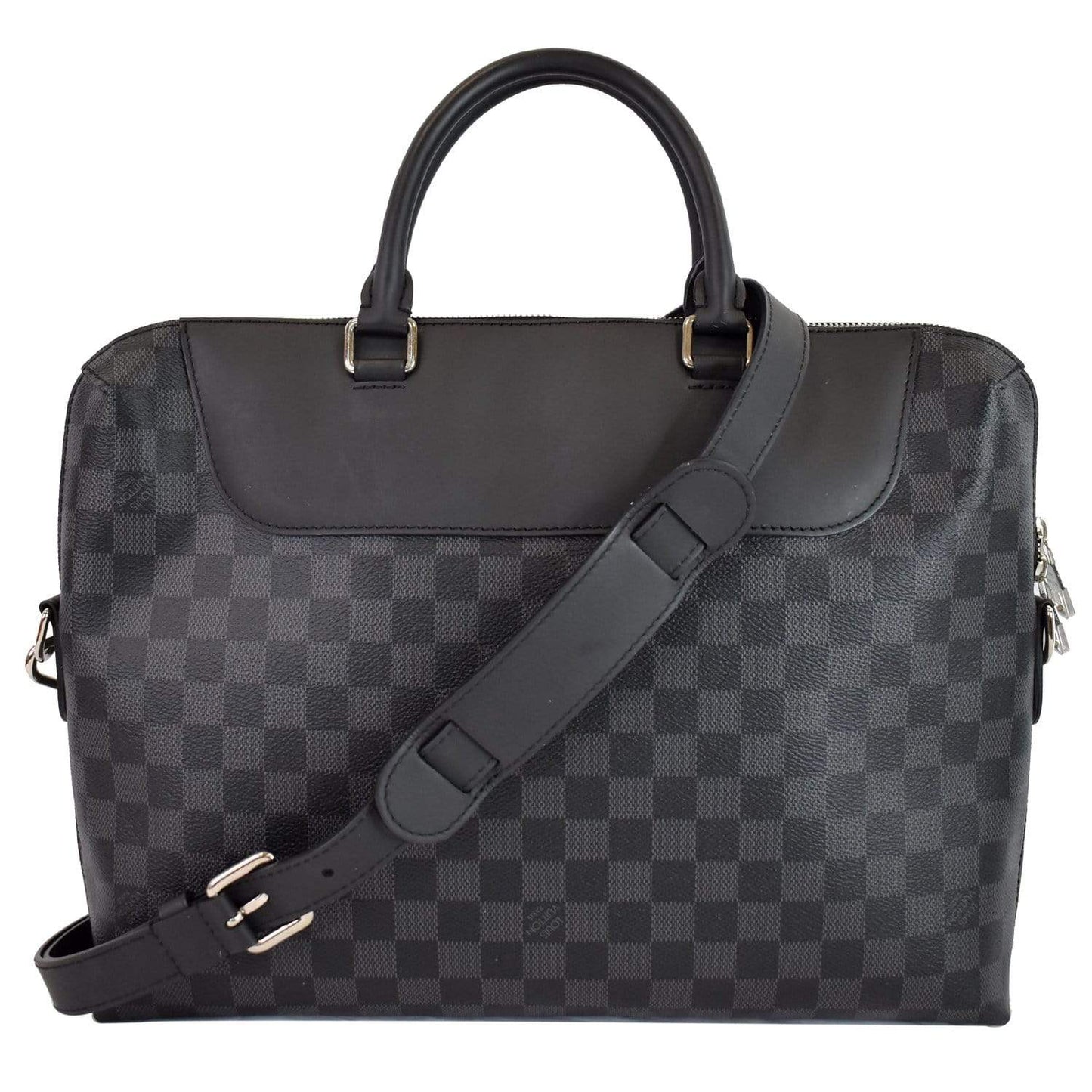 Louis Porte Documents Jour Graphite Briefcase Shoulder Black Shoulder Bag