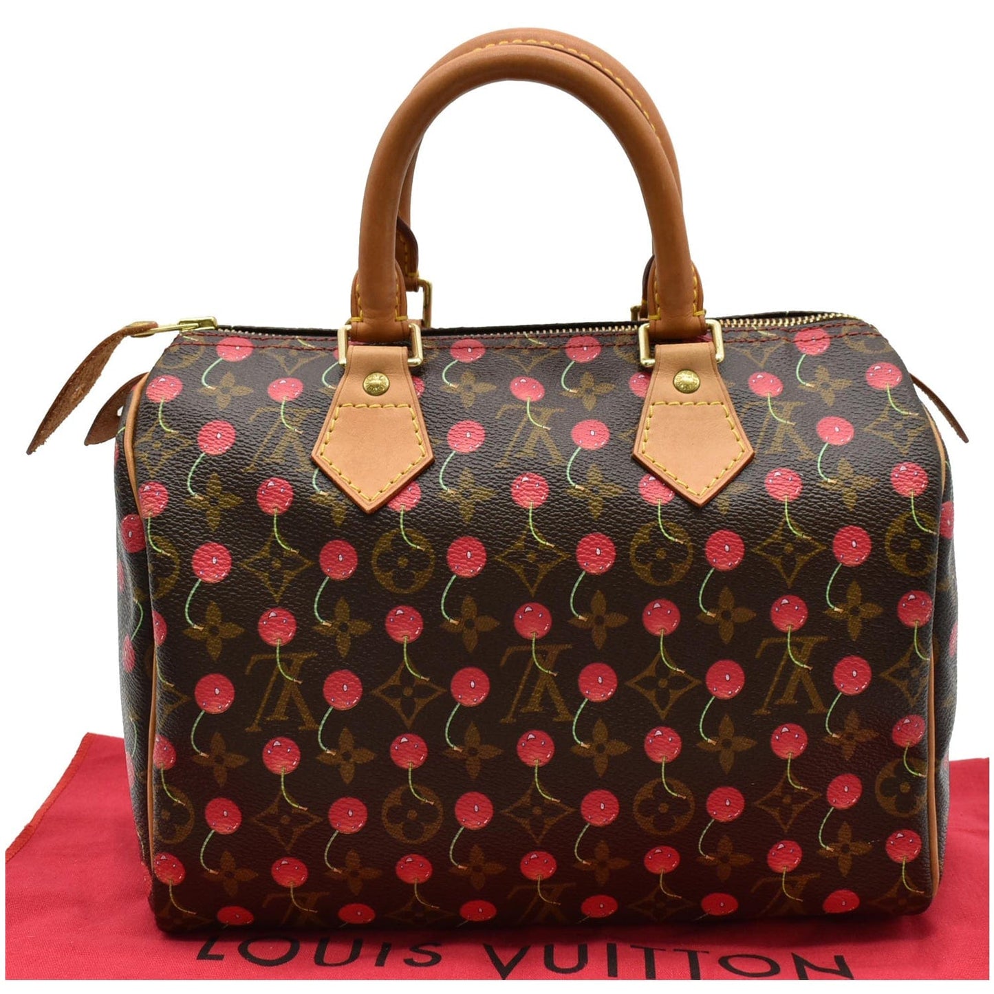 Louis Cerises Speedy Satchel Bag Canvas Monogram Travel Bag