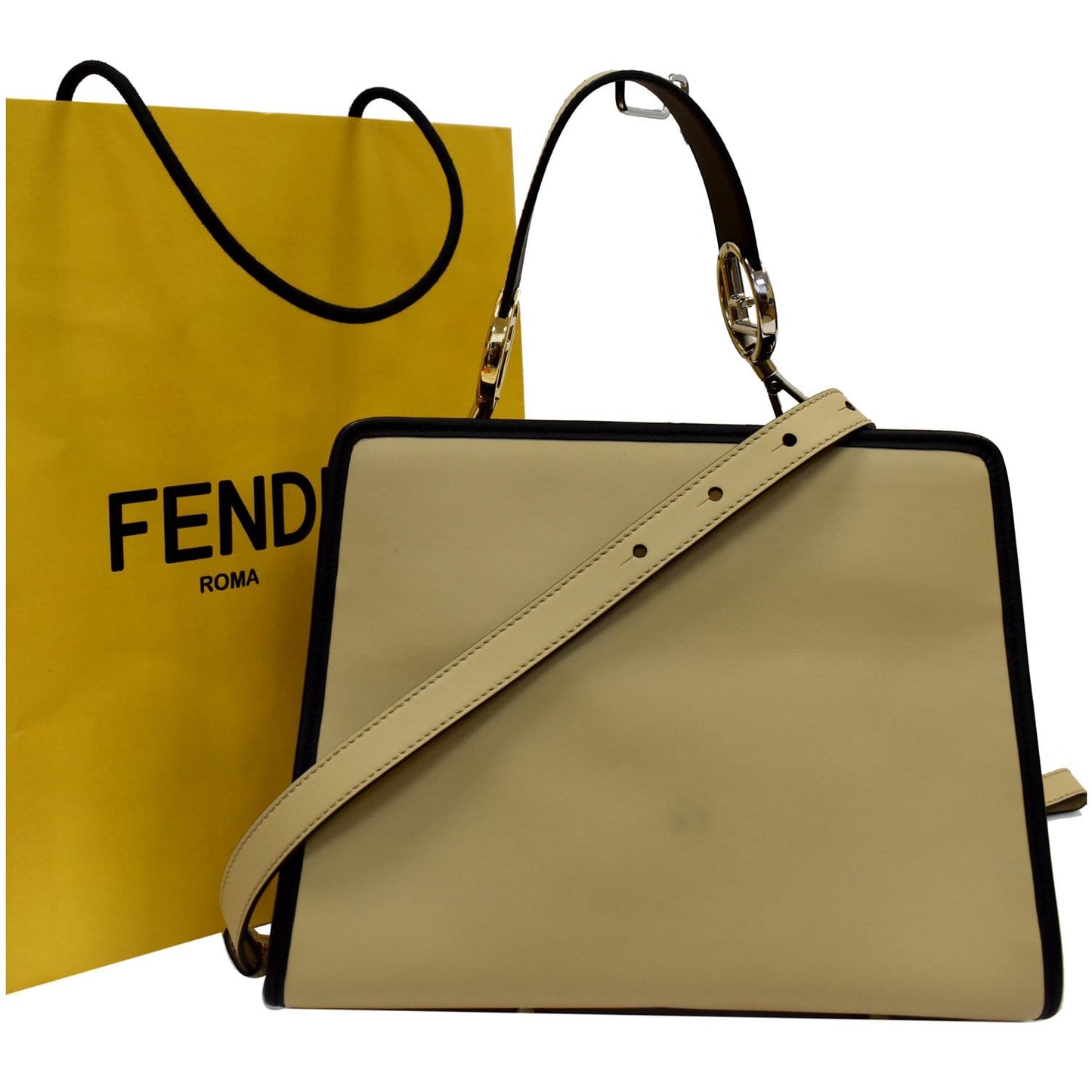 Fendi Runaway Tote Bag Leather Beige