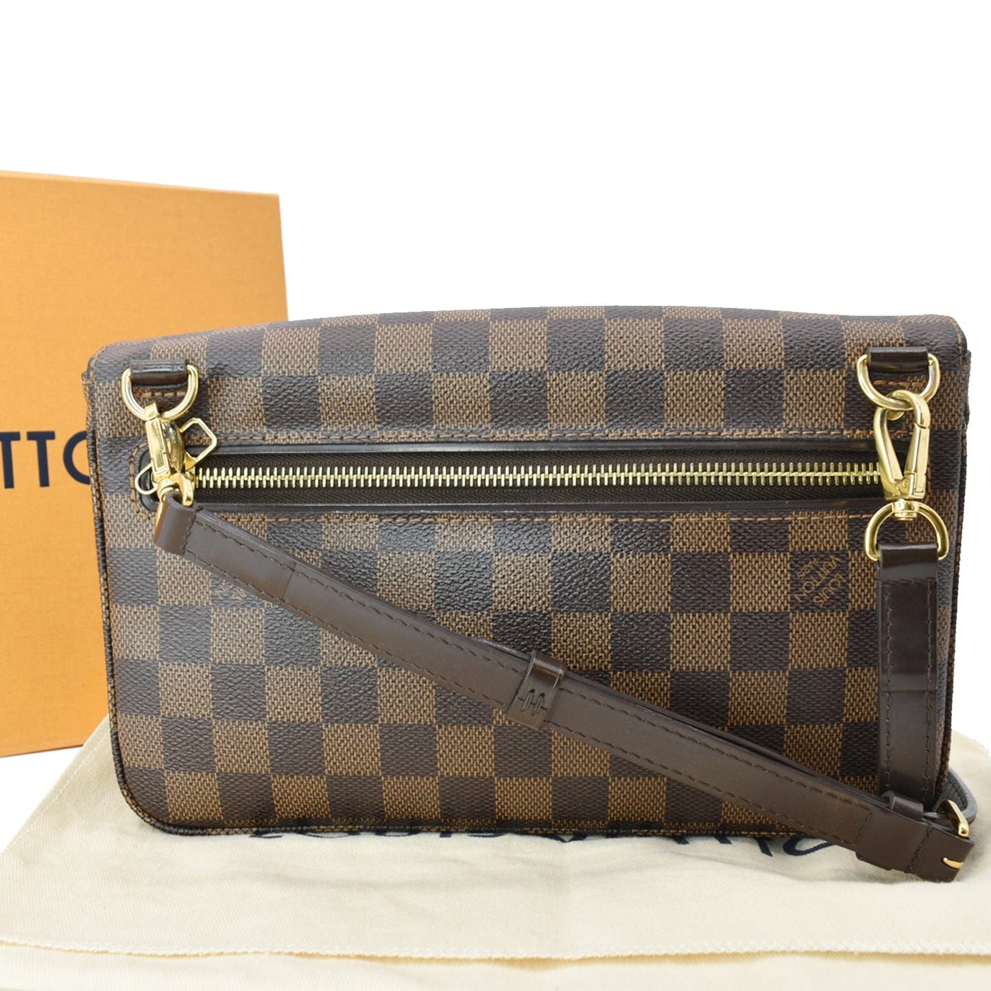 Louis Hoxton Pm Damier Ebene Crossbody Bag Brown