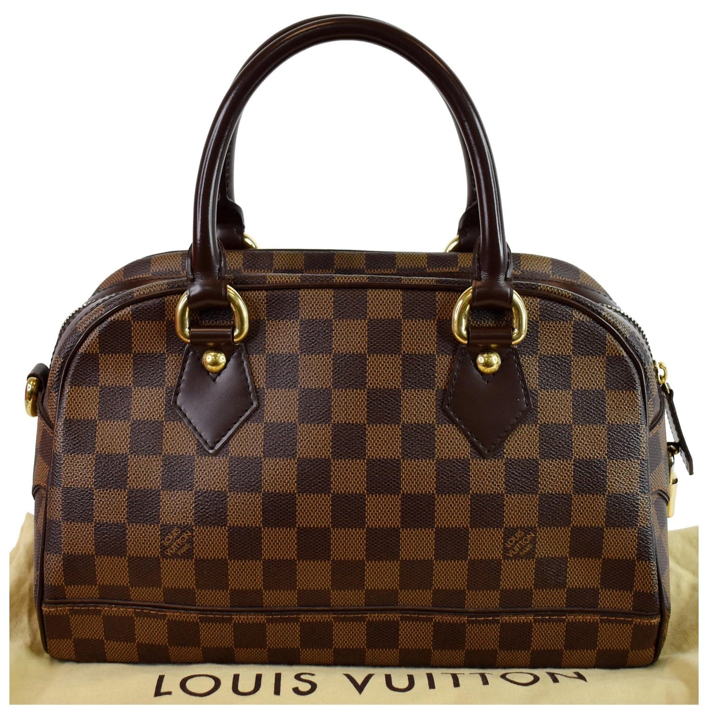Louis Duomo Damier Ebene Duomo Satchel Bag Canvas Brown Travel Bag