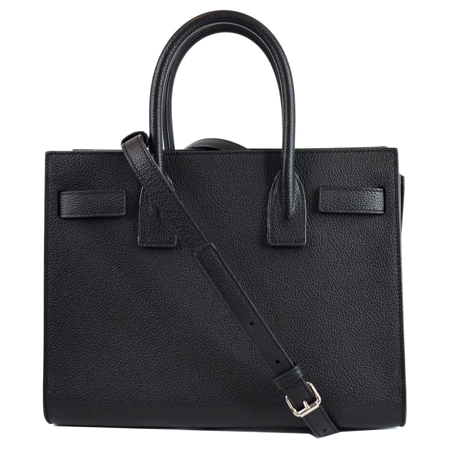 YSL Saint Laurent Saint Baby Sac De Jour Grained Tote Leather Black Shoulder Bag
