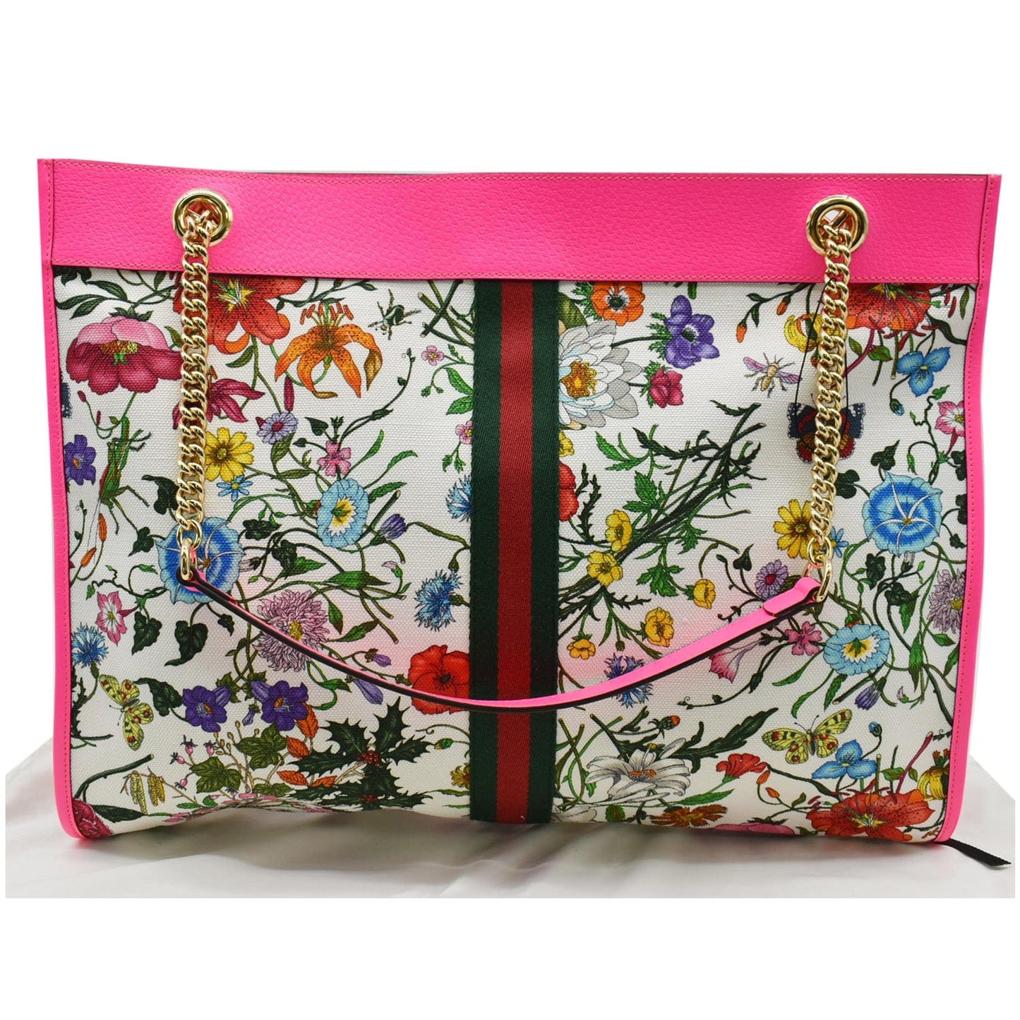 Gucci Floral Rajah Tote Bag Multicolor Leather Canvas