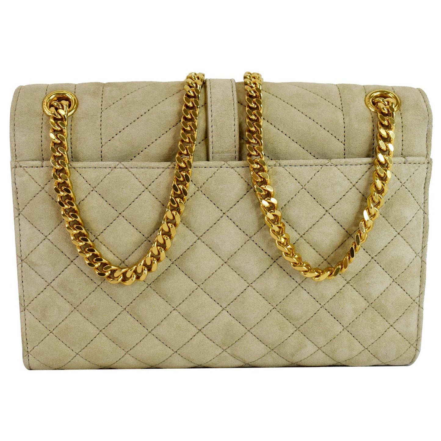 YSL Saint Laurent Saint Medium Envelope Crossbody Bag Suede Matelasse Bag Beige