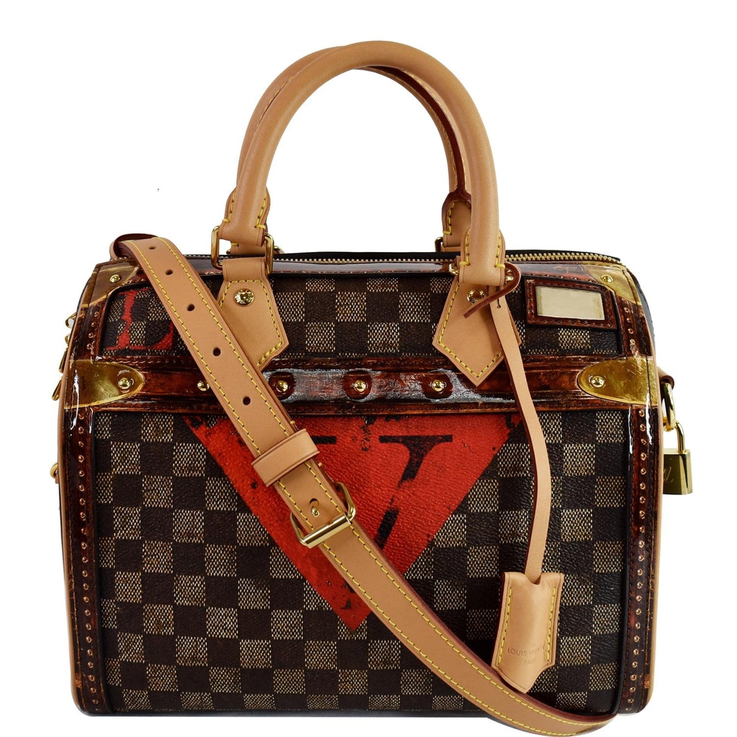 Louis Time Trunk Speedy Bandouliere Damier Shoulder Black Crossbody Bag