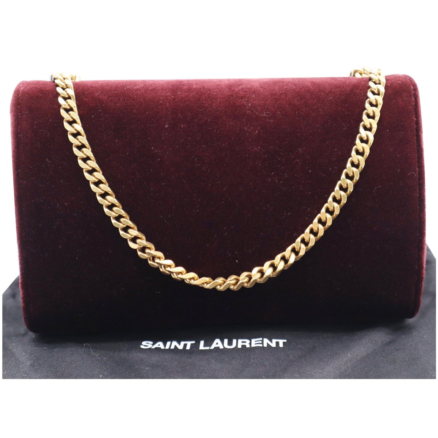 YSL Saint Laurent Saint Kate Tassel Velvet Crossbody Bag Burgundy Medium