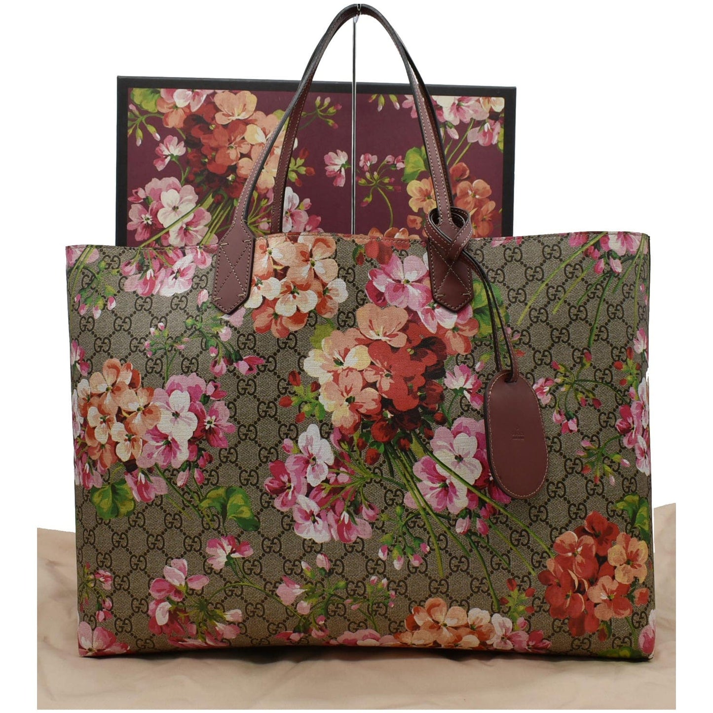 Gucci Blooms Reversible Floral Tote Bag Multicolor Canvas