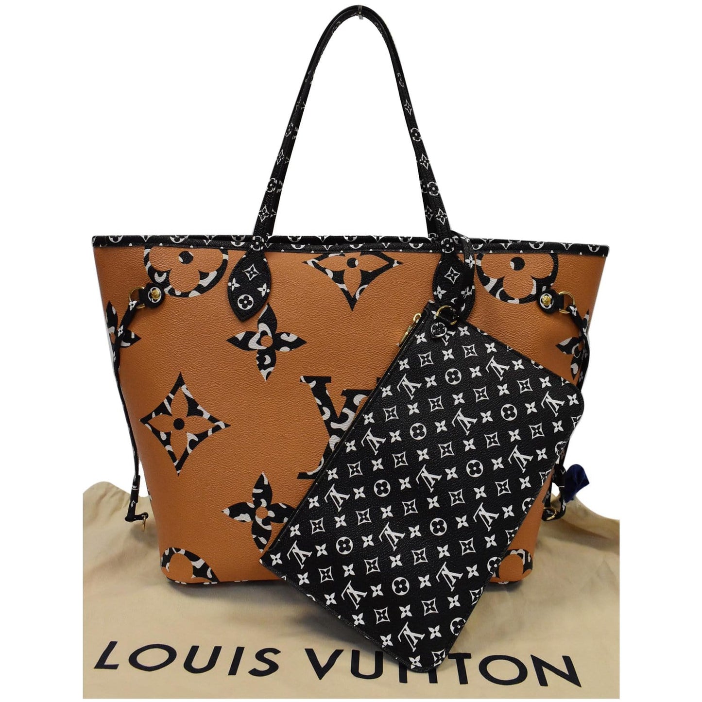 Louis Neverfull Mm Jungle Shoulder Bag Ivory Monogram