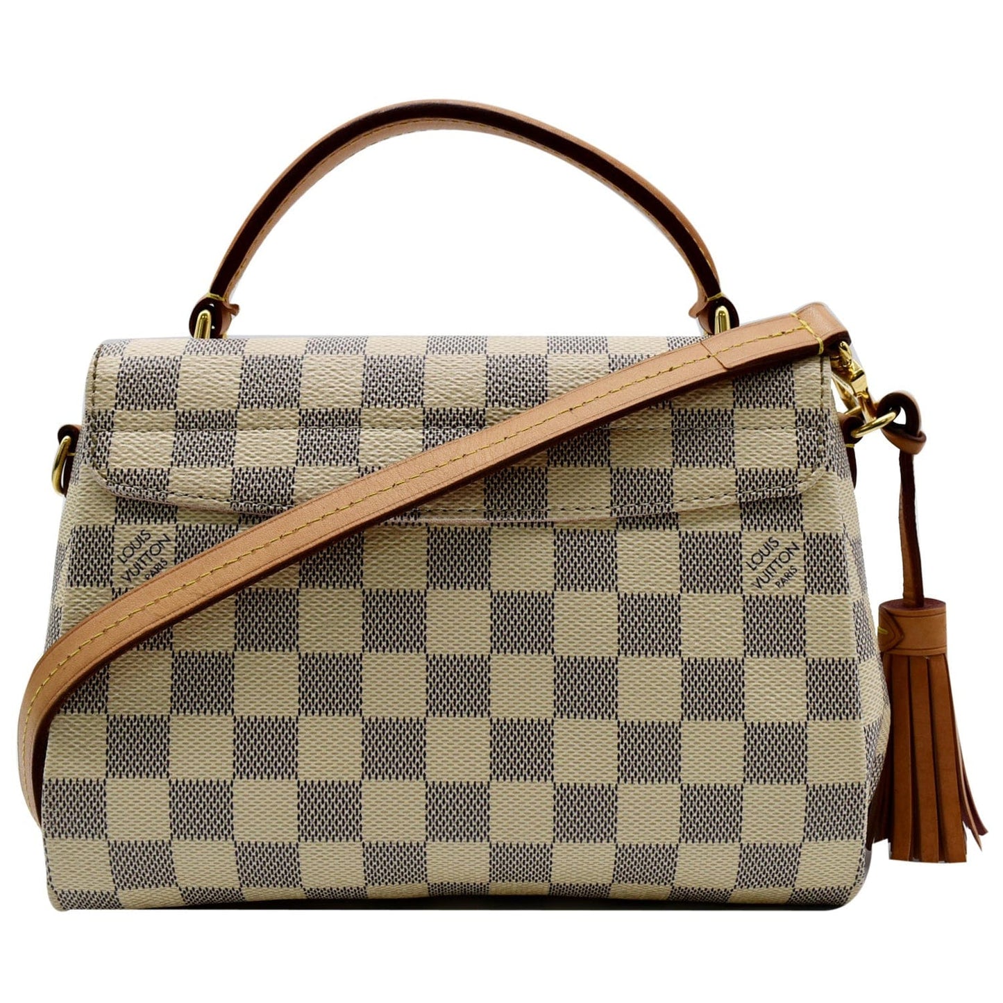 Louis Croisette Damier Azur Satchel Crossbody Bag White