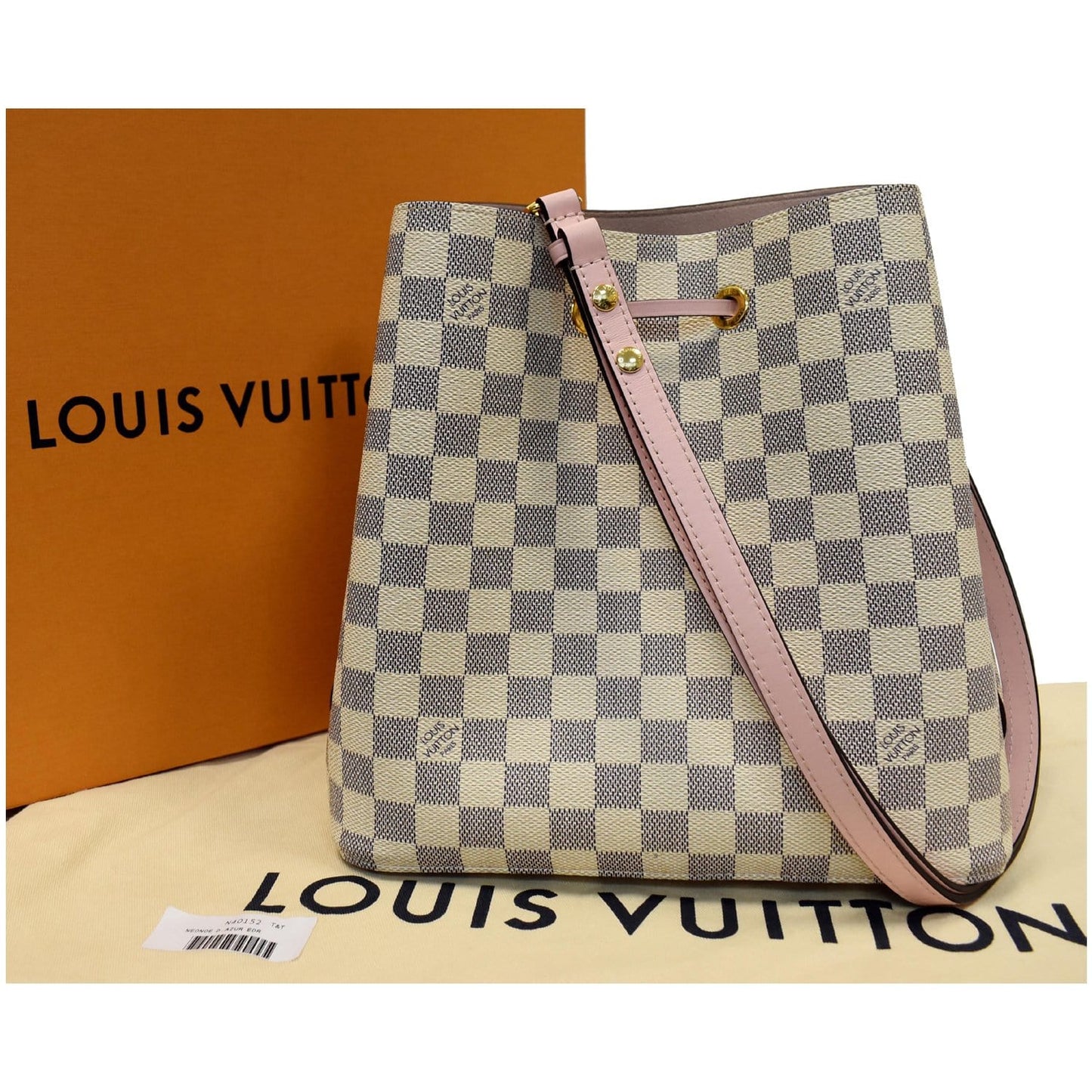 Louis Neonoe Mm Damier Azur Shoulder Bag
