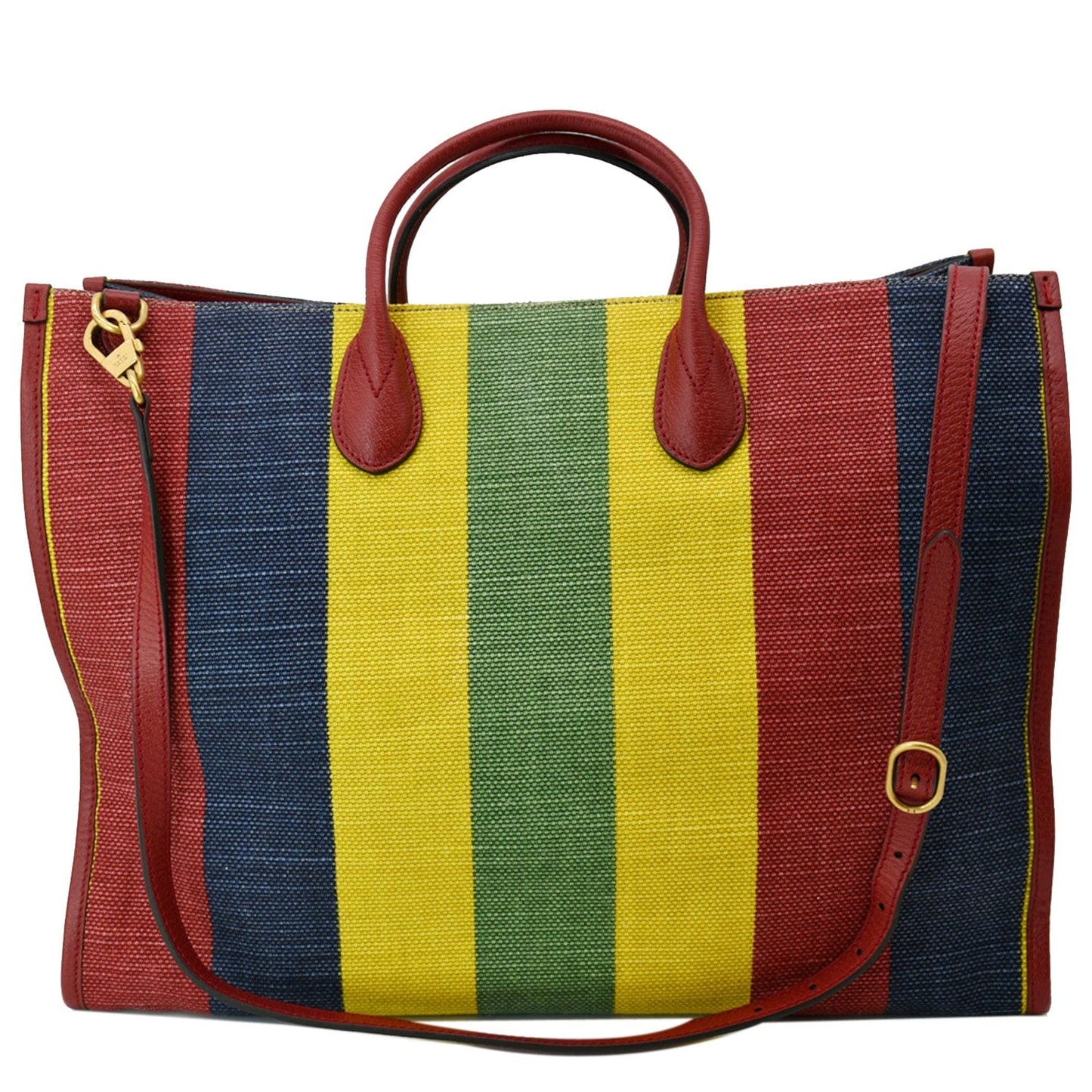 Gucci Baiadera Stripe Tote Bag Multicolor Canvas