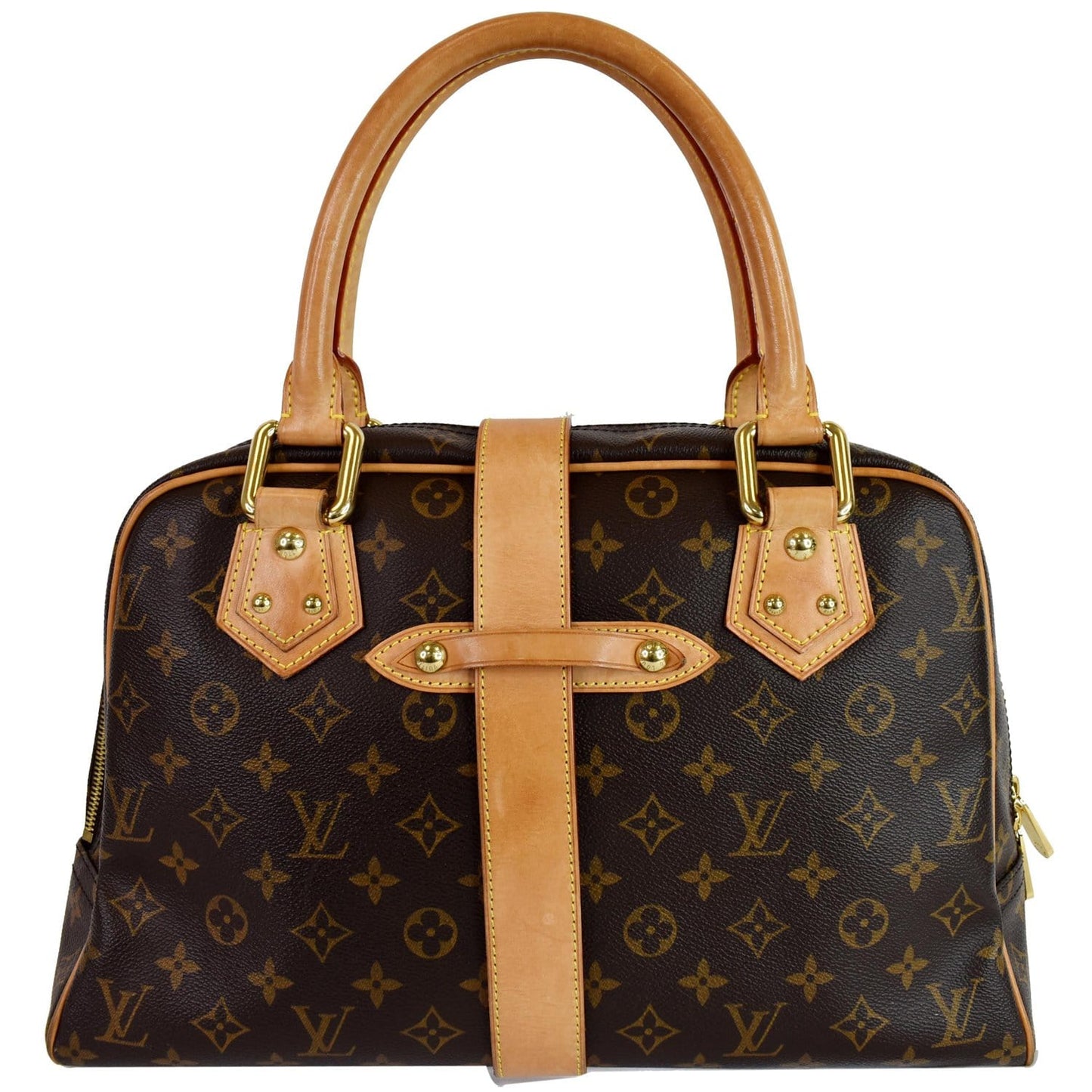 Louis Manhattan Gm Satchel Bag Canvas Monogram Travel Bag Bag Brown