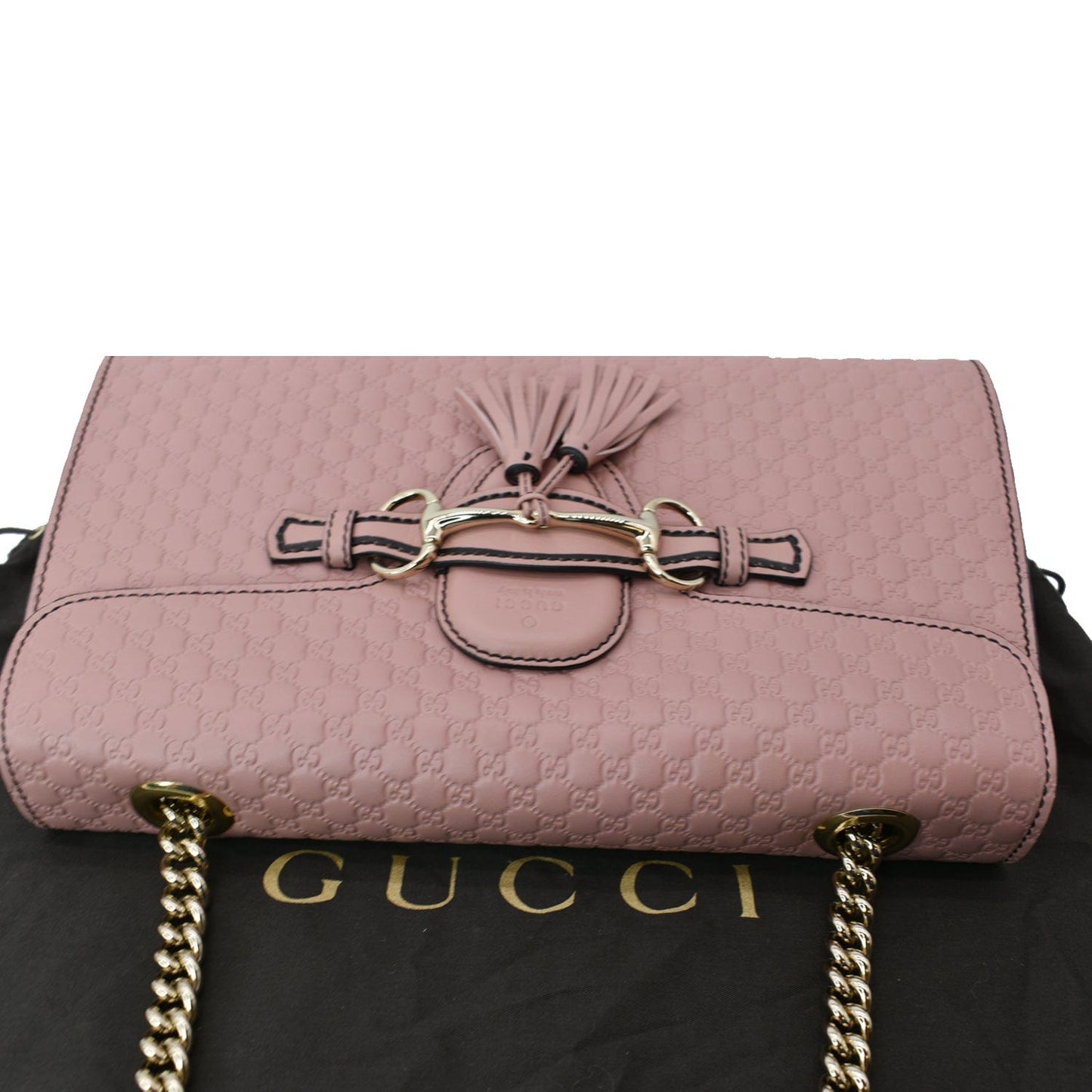 Gucci Emily ssima Chain Shoulder Bag Light Leather Pink