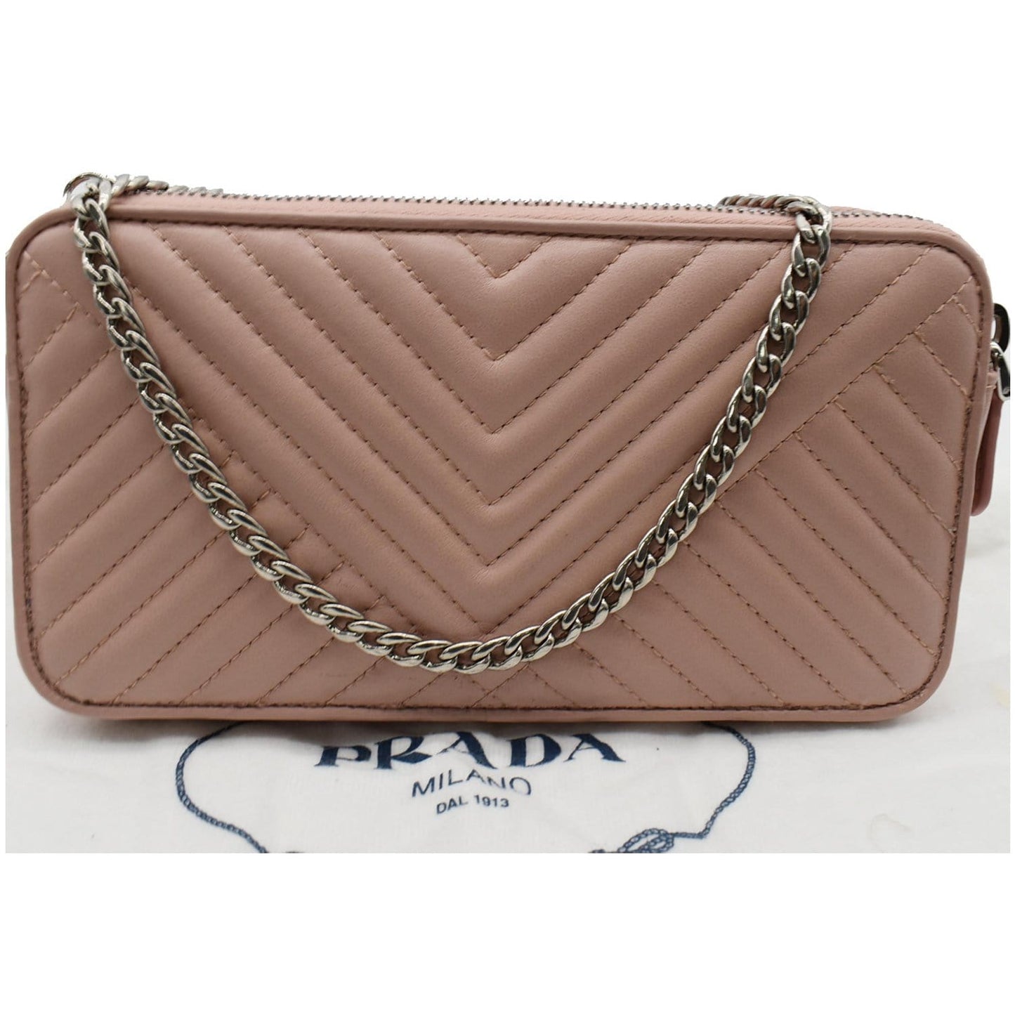 Prada Nappa Impunture Bandoliera Crossbody Bag Orchidea Leather Mini
