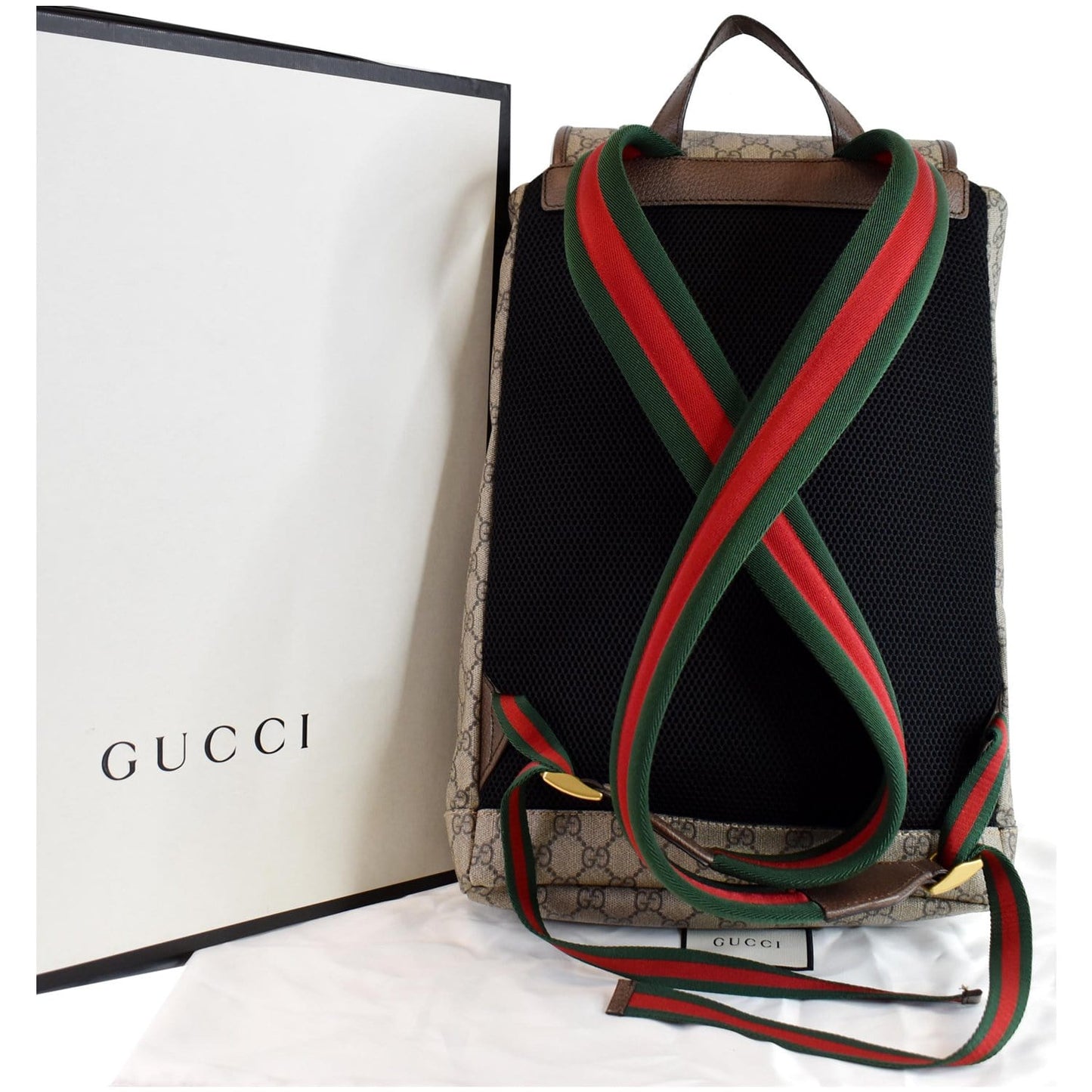 Gucci Soft Supreme Backpack Bag Canvas Beige