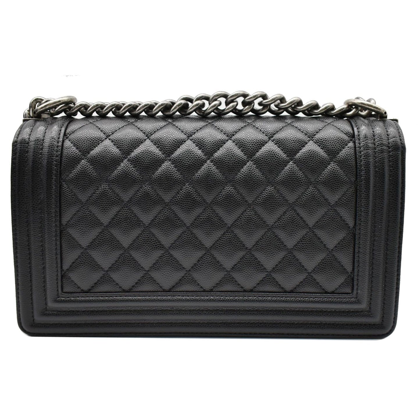 Chanel Boy Flap Caviar Shoulder Bag Leather Black