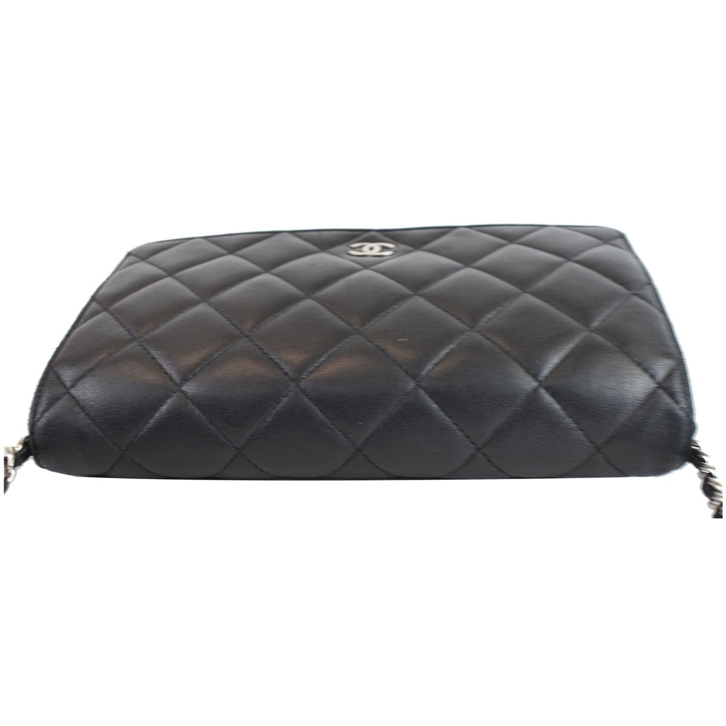 Chanel Wallet On Lambskin Woc Crossbody Bag Leather Black