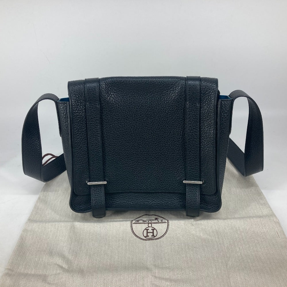 Hermes Shoulder Bag Taurillon Clemence By Color Steve Caporal Black