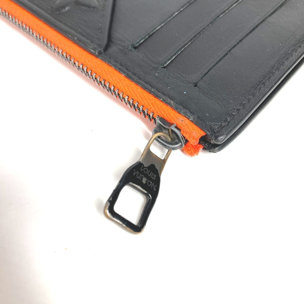 Louis Vuitton Coin M80827 Virgil Abloh Seal Monogram Leather Black Wallet Case