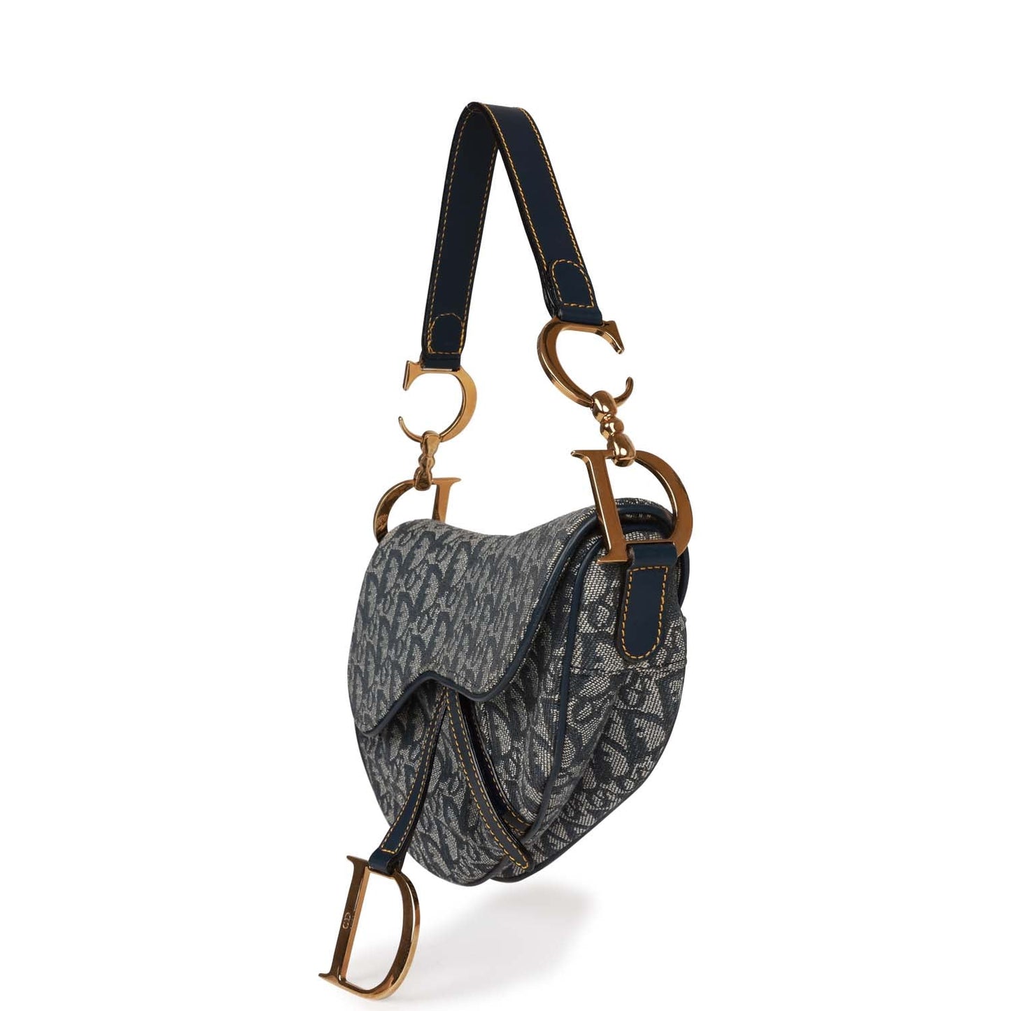 Dior Christian Saddle Bag Grey issimo Hardware Canvas Gold Gray Travel Bag