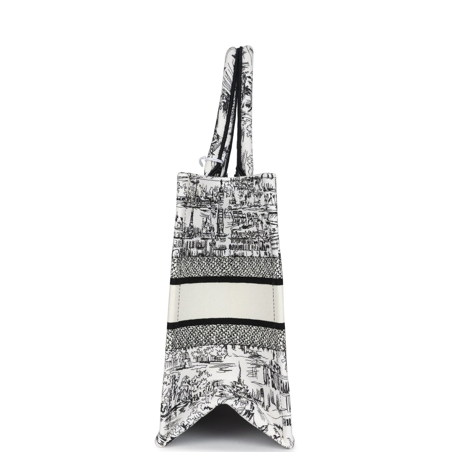 Dior Christian Paris All Over Book Tote And Canvas Black White Tote Bag