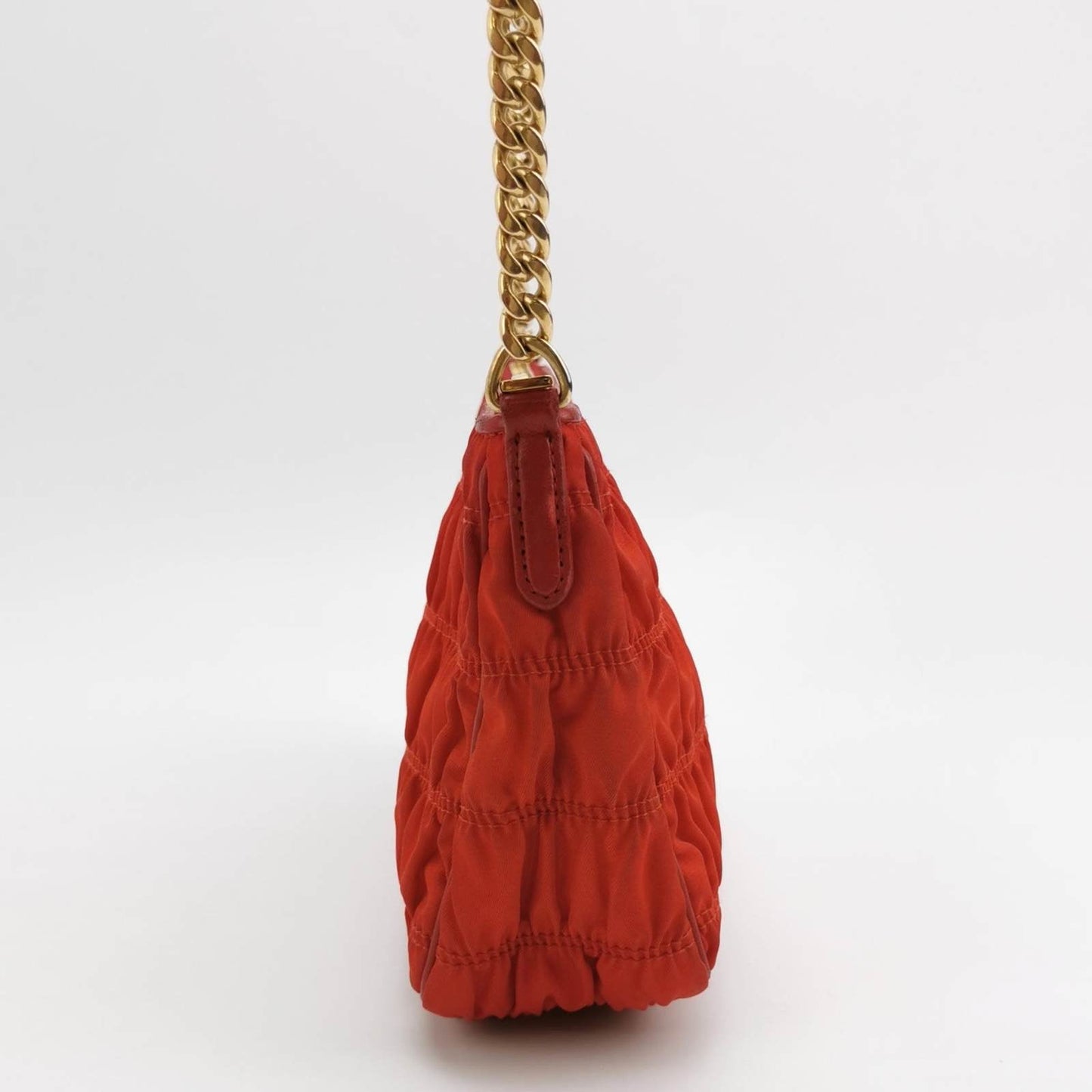 Prada Tessuto Gaufre Crossbody Bag With Tone Hardware Nylon Red