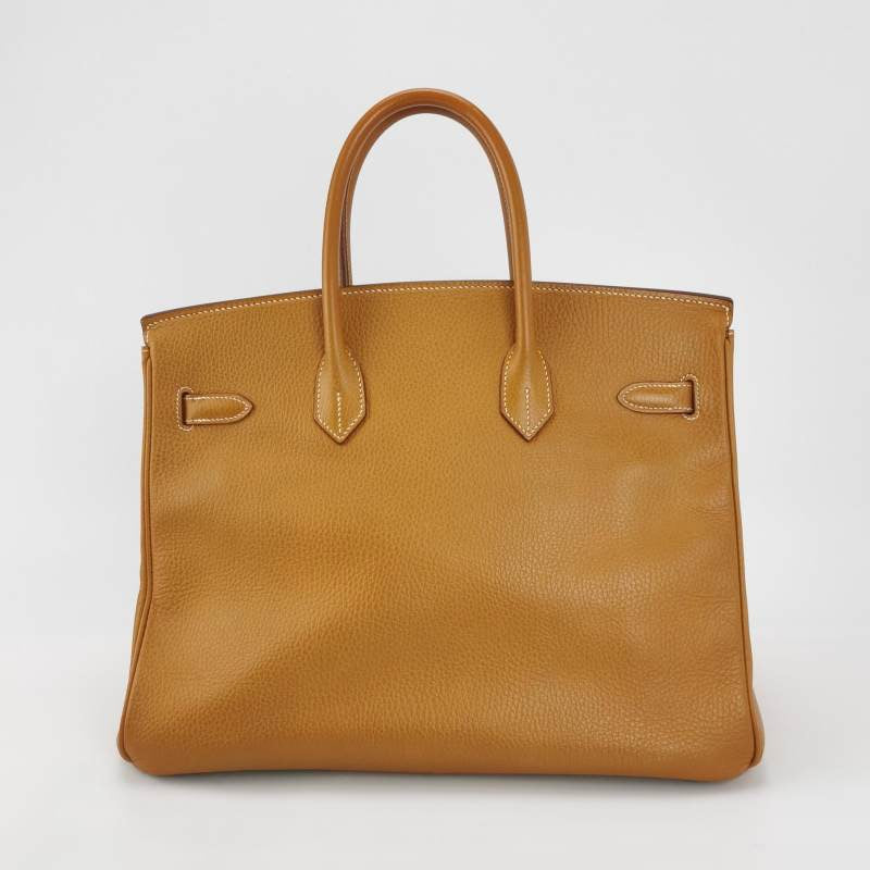 Hermes Birkin Calfskin Hardware Handbag Leather Gold Travel Bag