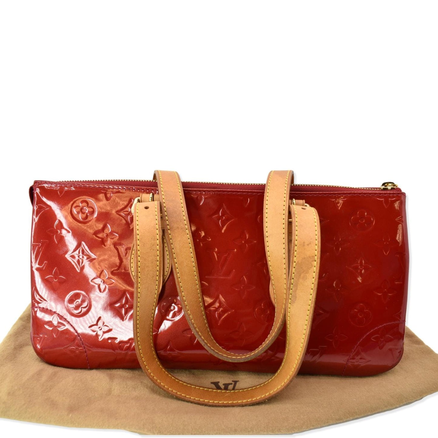 LV Louis Rosewood Vernis Shoulder Bag Pomme Monogram