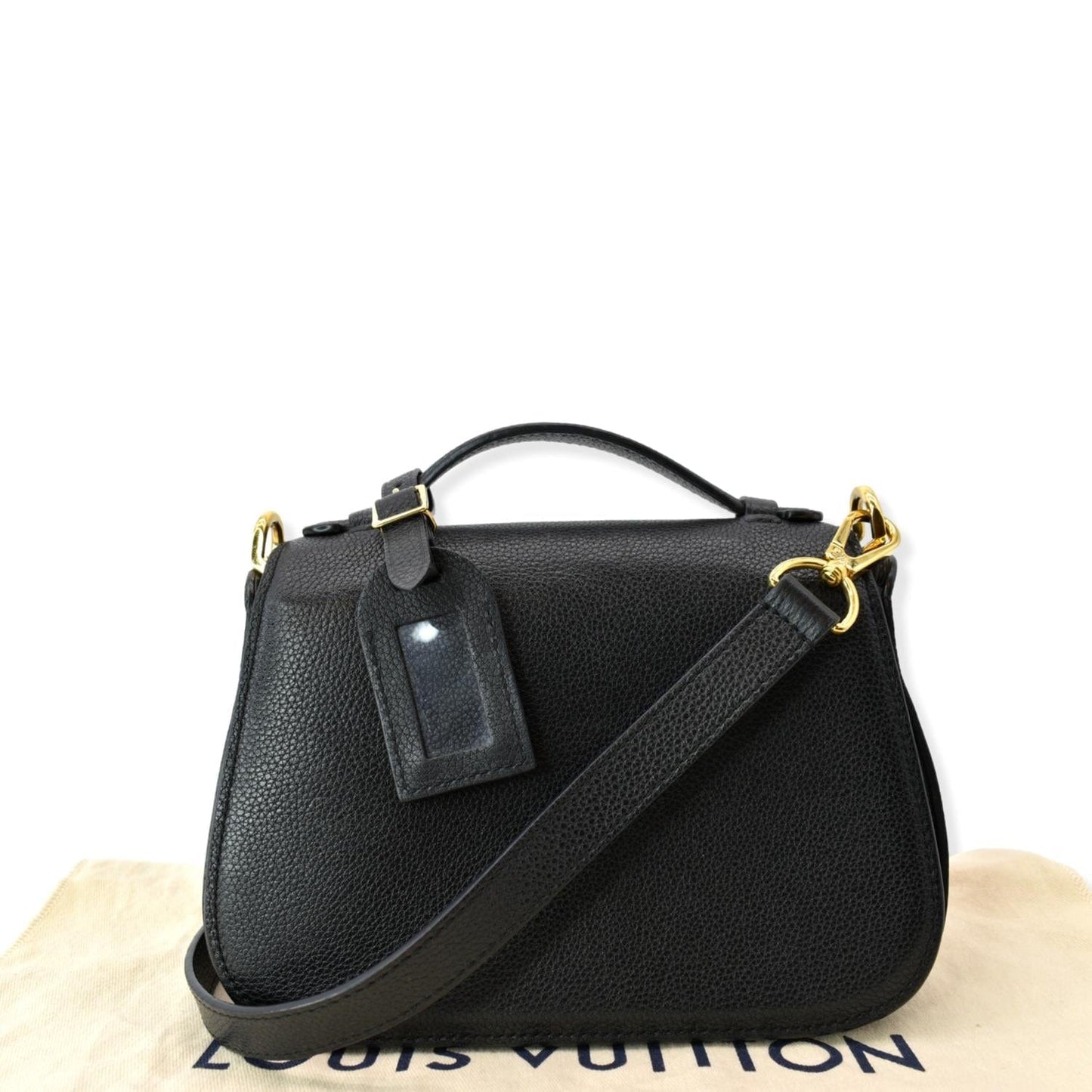 LV Louis Vivienne Nm Grained Shoulder Bag Leather Black