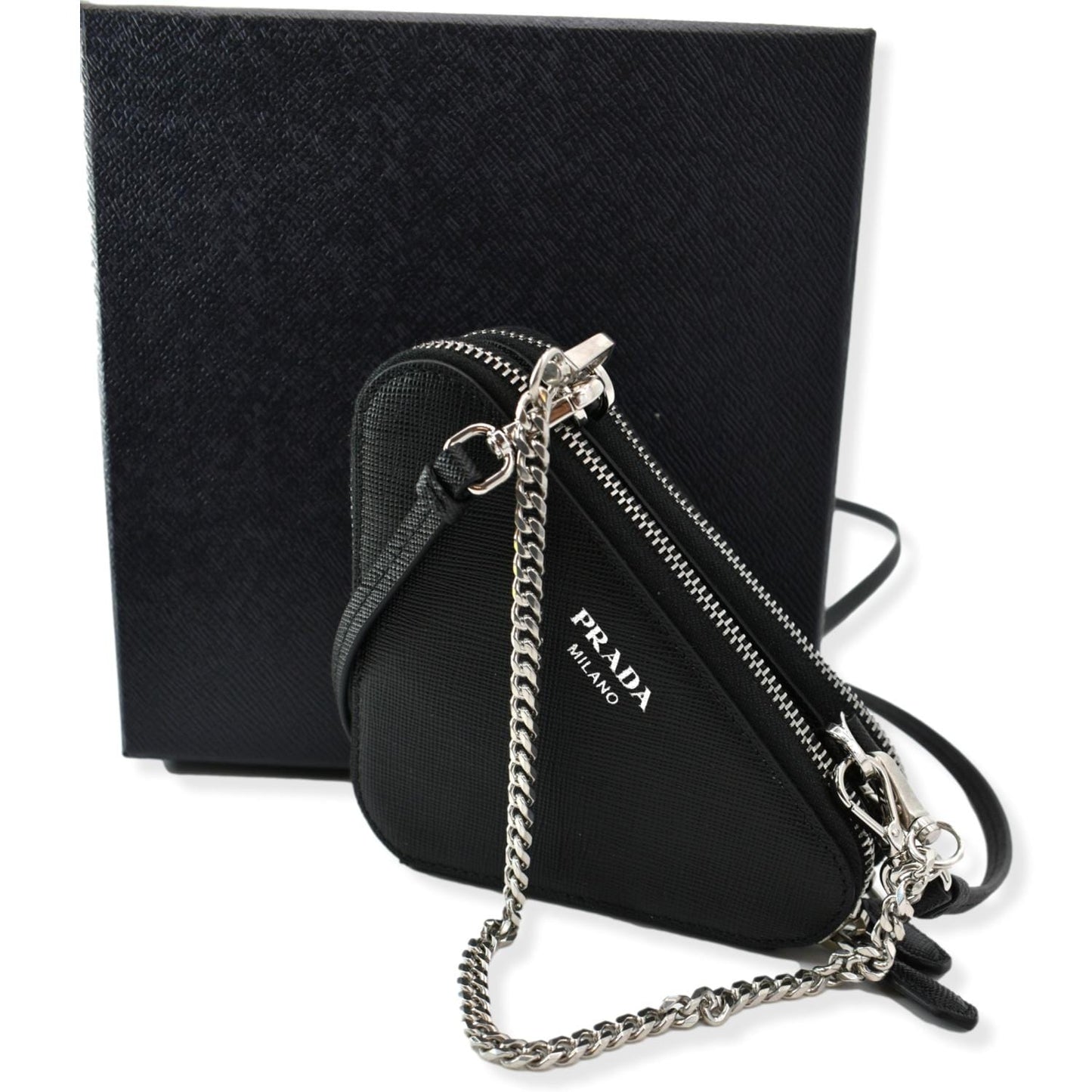 Saffiano Pouch Crossbody Bag Leather Black