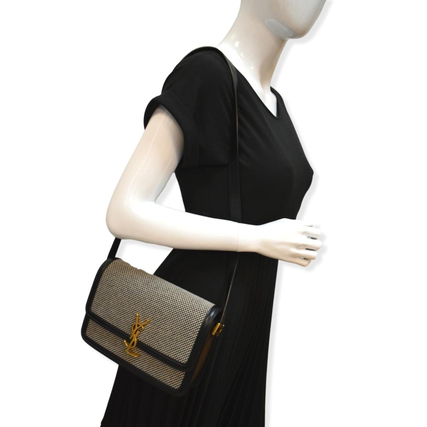 YSL Saint Laurent Saint Laurent Solferino Medium And Shoulder Bag Leather Canvas