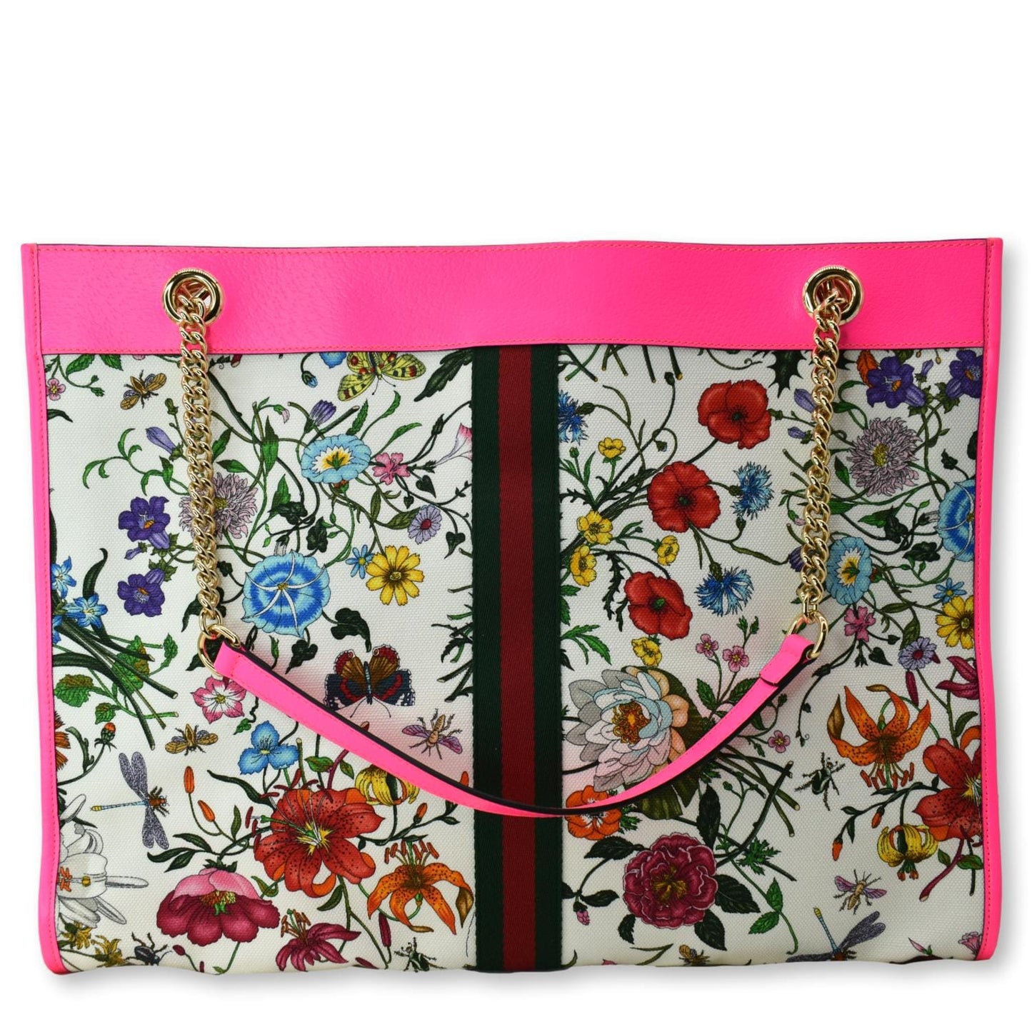 Gucci Floral Rajah Tote Bag Multicolor Leather Canvas