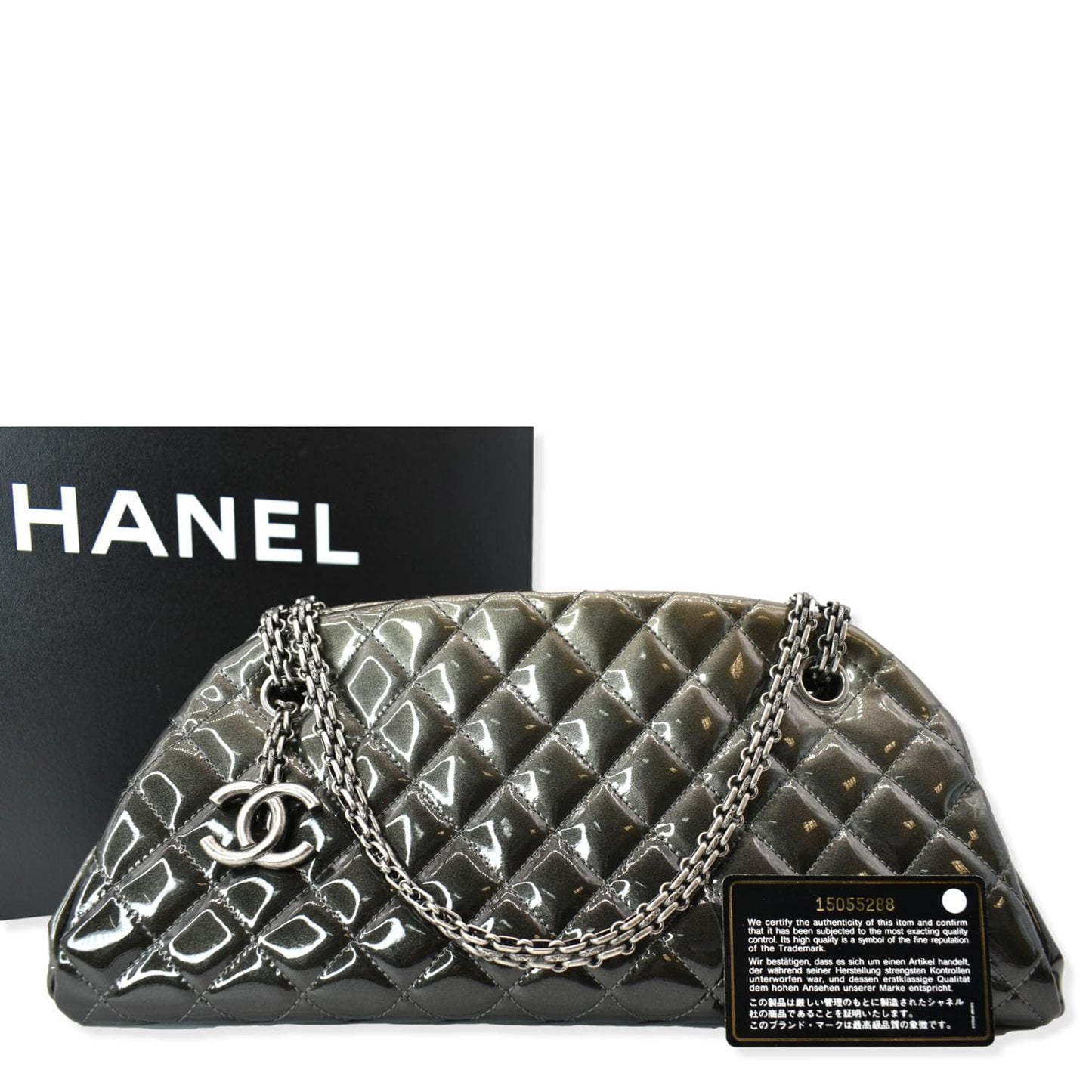 Chanel Just Mademoiselle Ombre Degrade Patent Black Travel Bag