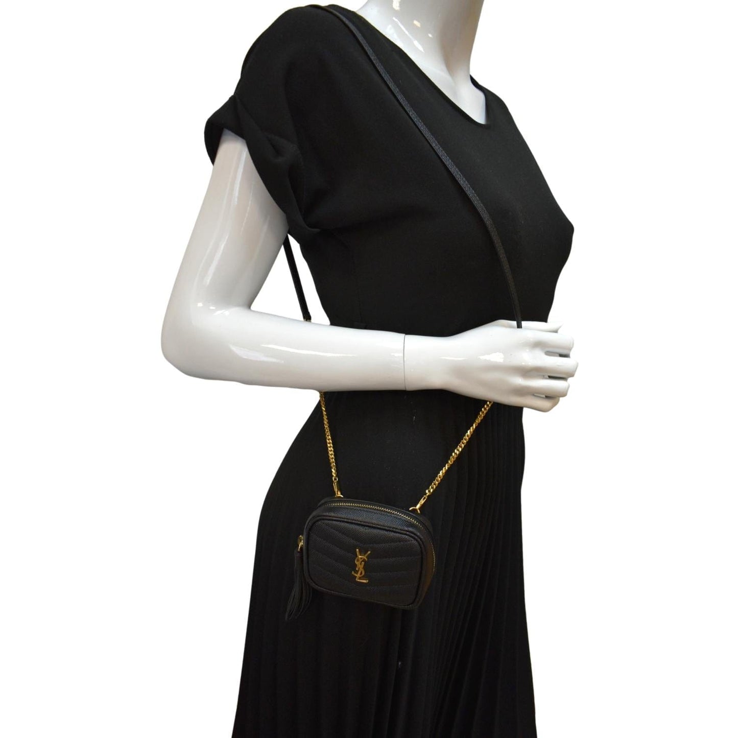 YSL Saint Laurent Saint Lou Crossbody Bag Leather Black