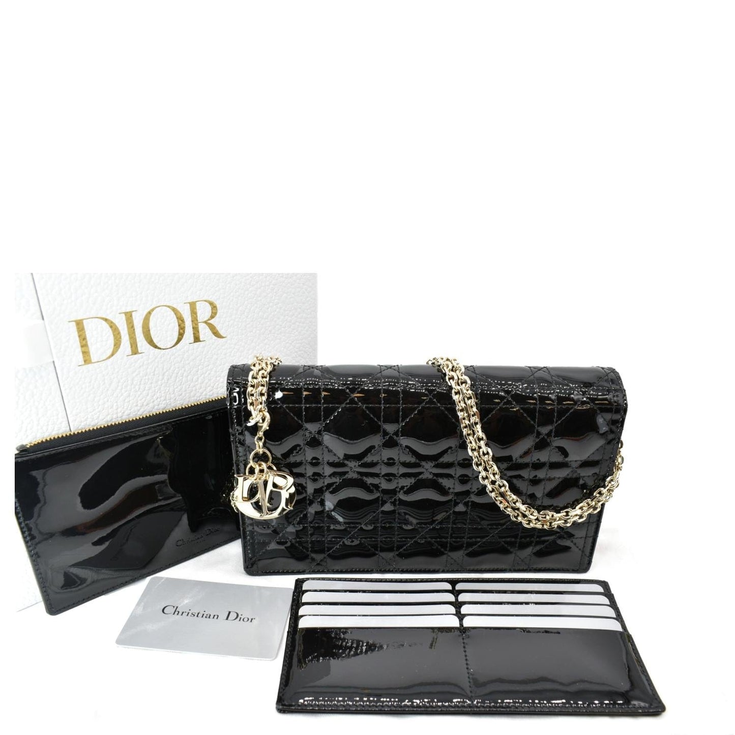 Dior The Lady Pouch Bag Leather Black Travel Bag