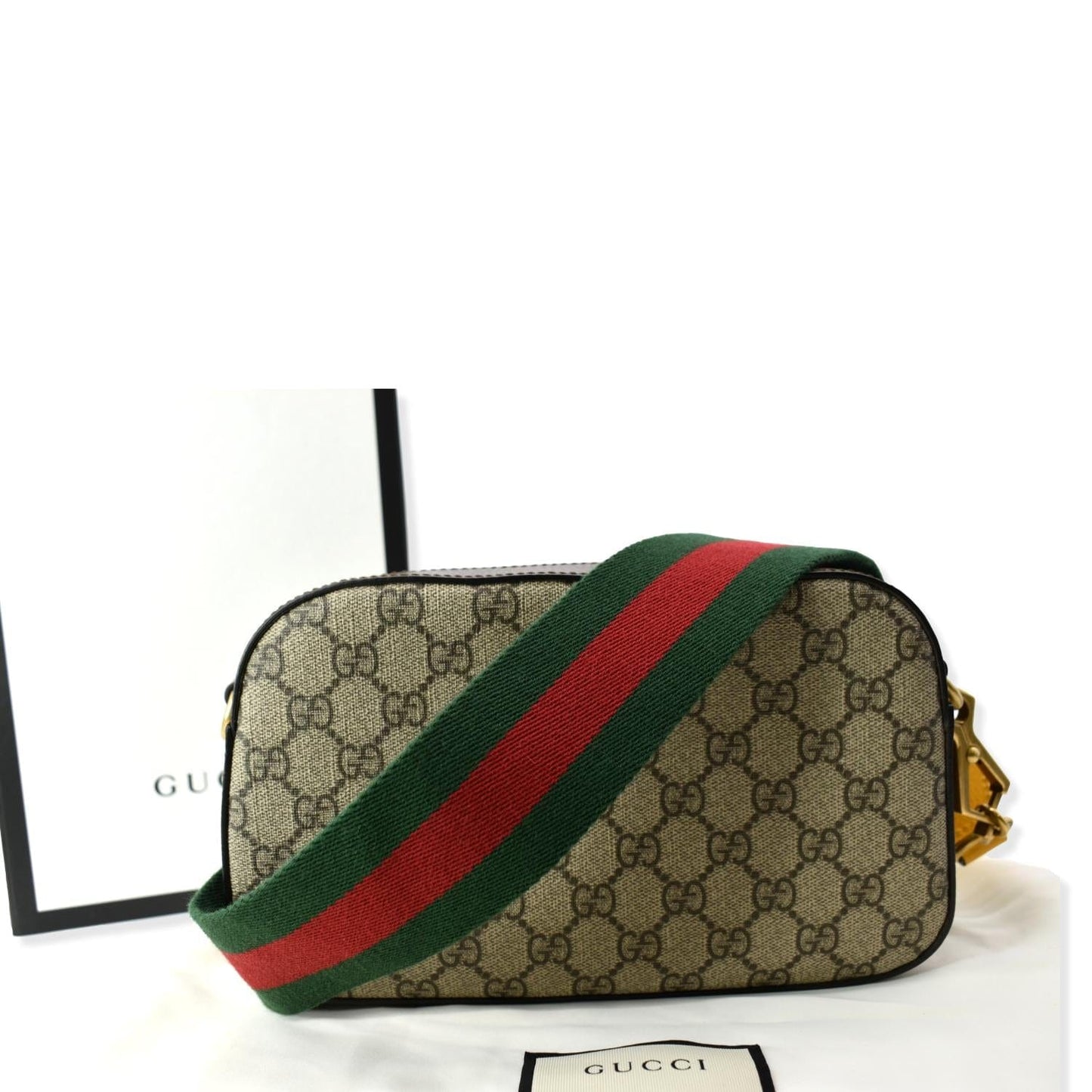 Gucci Neo Supreme Messenger Bag Canvas Beige Crossbody Bag