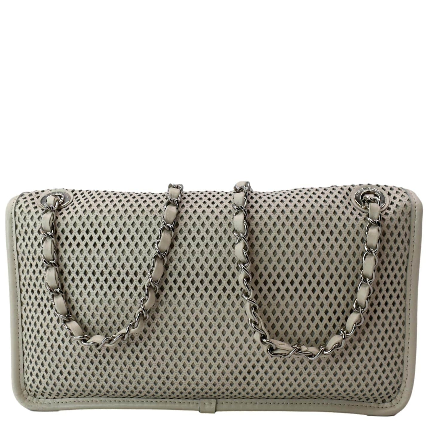 Chanel Up Air Classic Flap Perforated Calfskin White Travel Bag