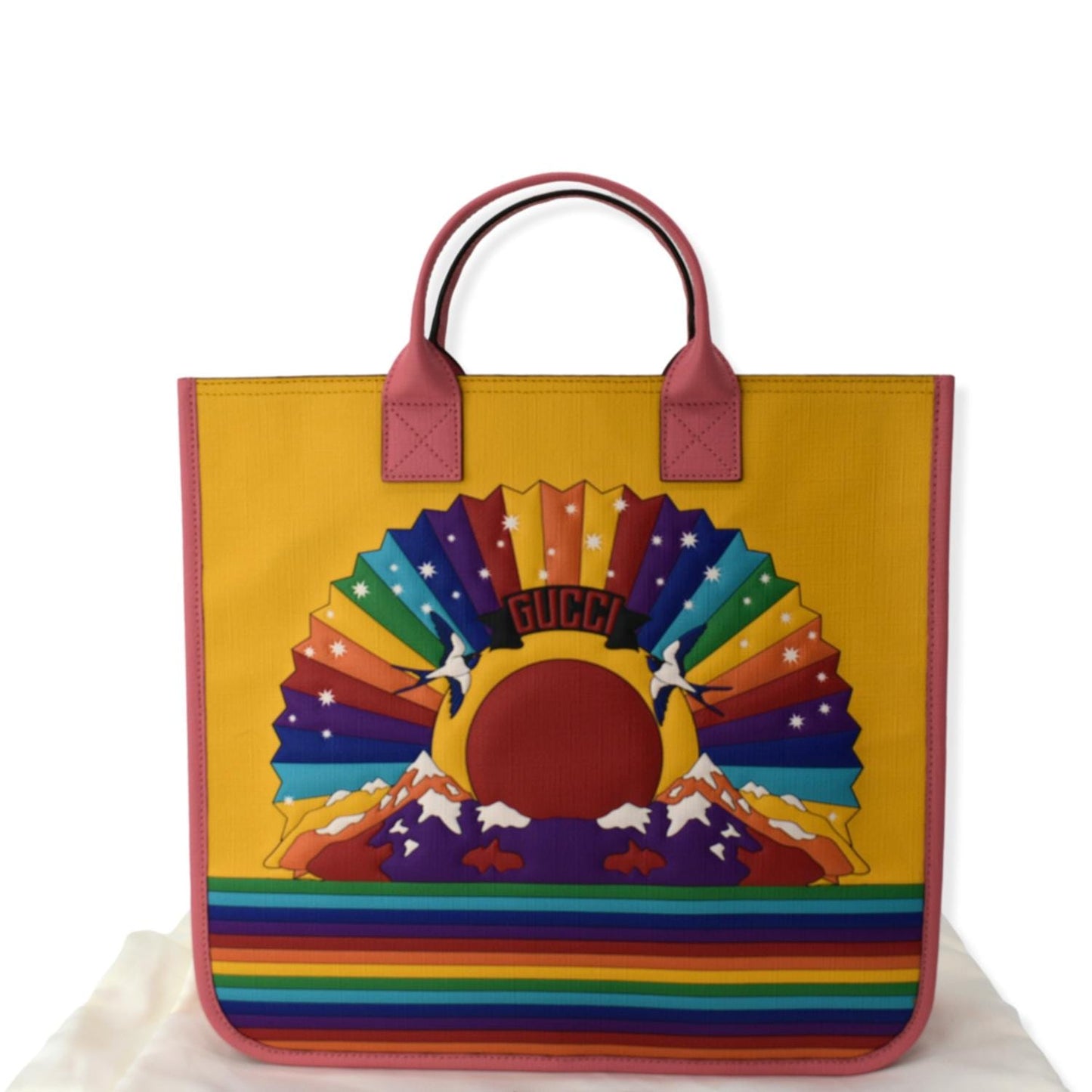Gucci Children Rainbow Loved Coated Tote Bag Multicolor Canvas