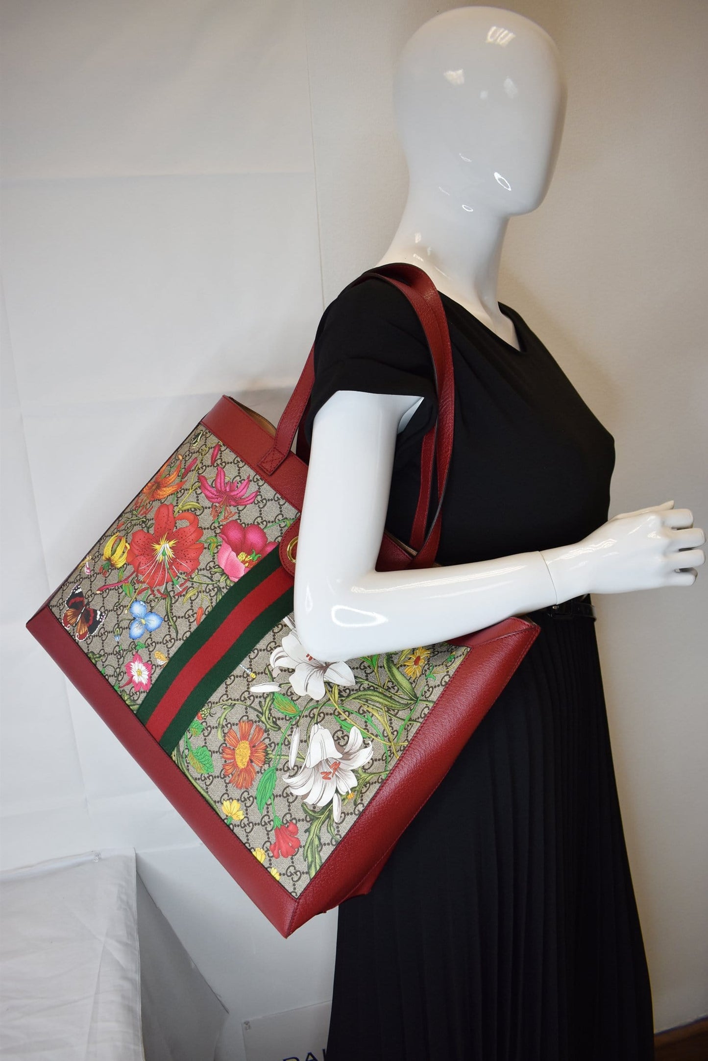 Gucci Ophidia Flora Tote Bag Red Medium Red 547953