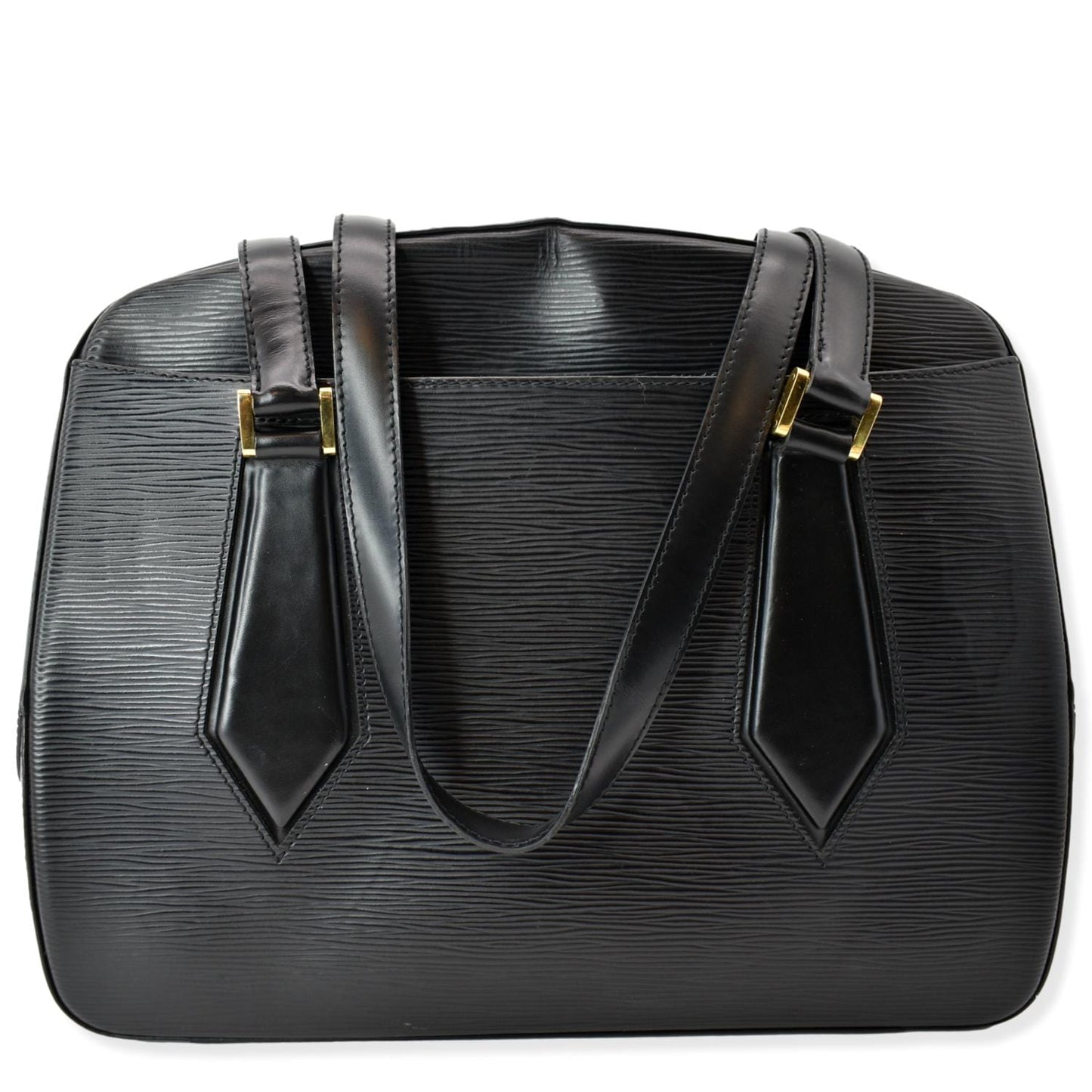 Louis Voltaire Epi Shoulder Bag Leather Black