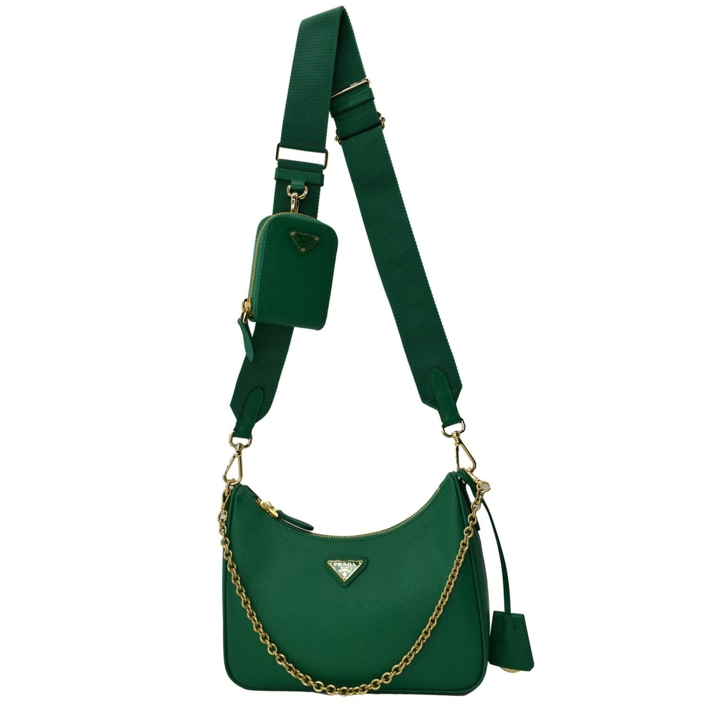 Prada Re Edition Shoulder Bag Leather Saffiano Green Re Edition Green