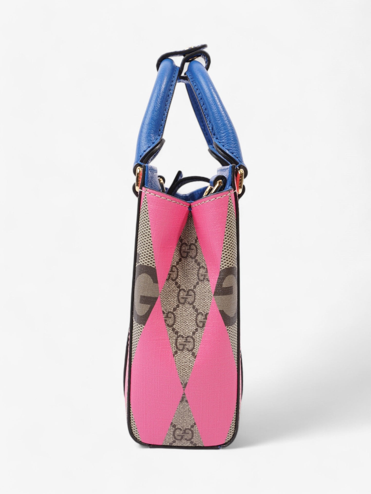 Gucci Rhombus Printed Supreme Mini Crossbody Bag Canvas Blue