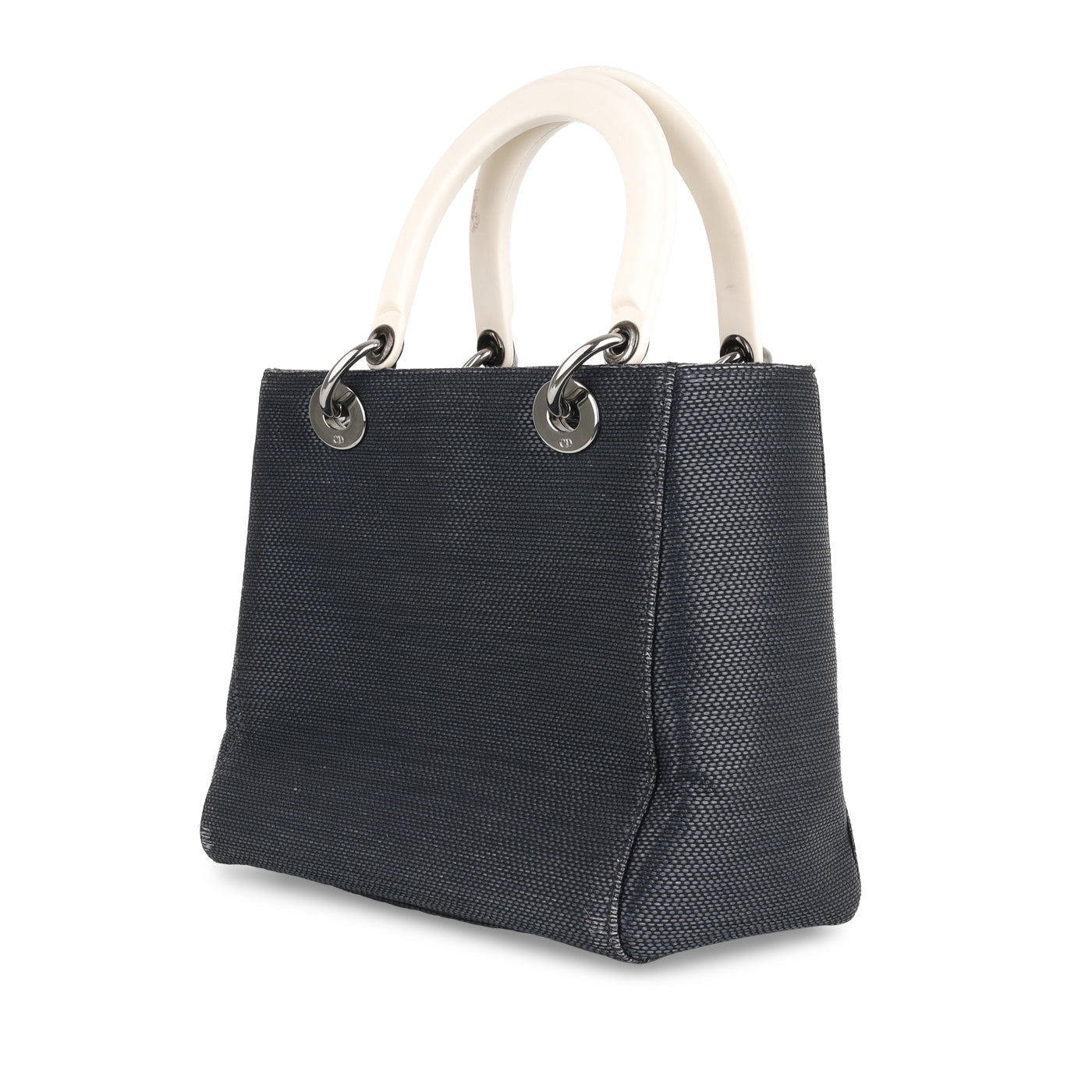 Dior Christian Lady Crossbody Bag Medium Canvas Dark Grey